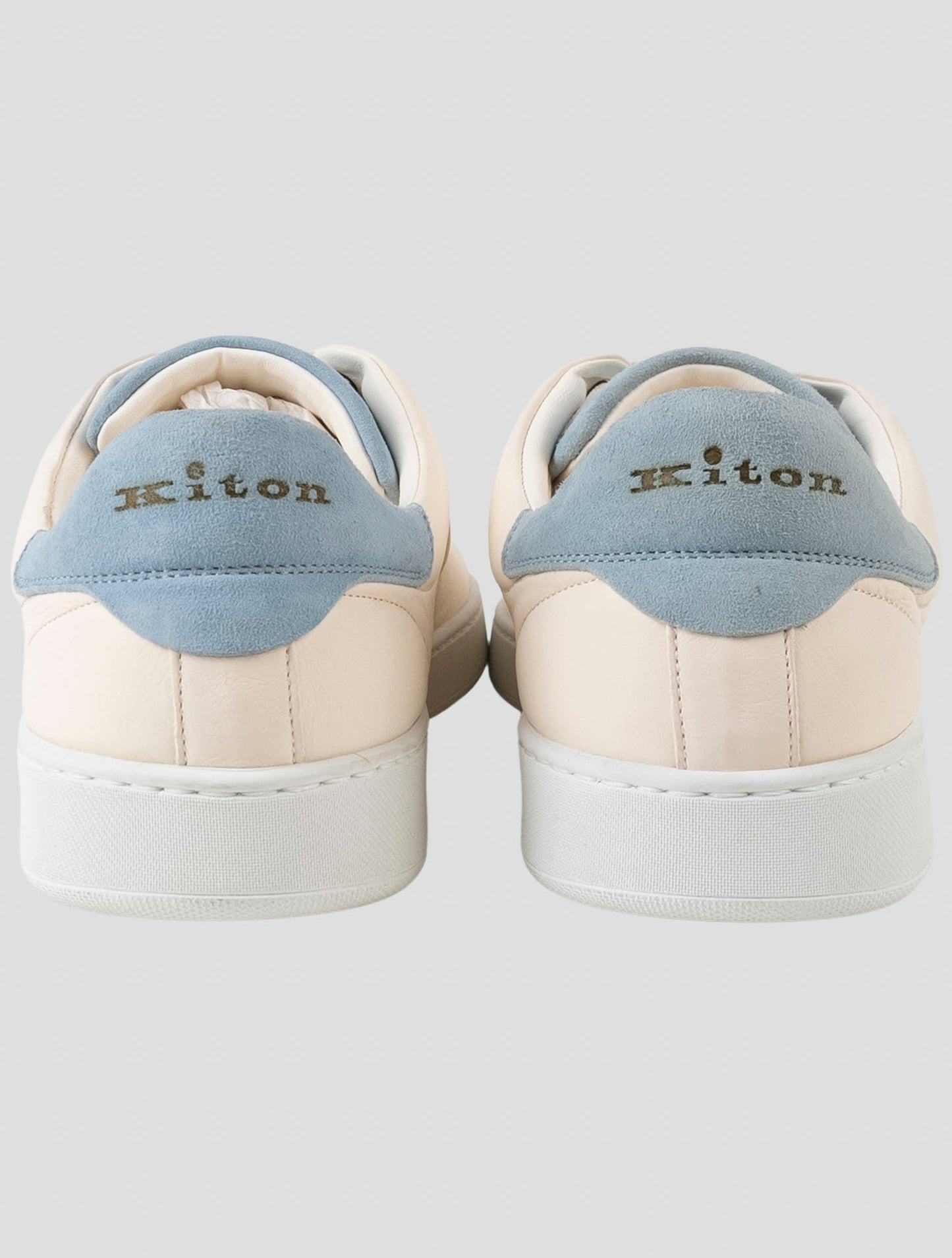 Kiton Beige Leather Sneakers