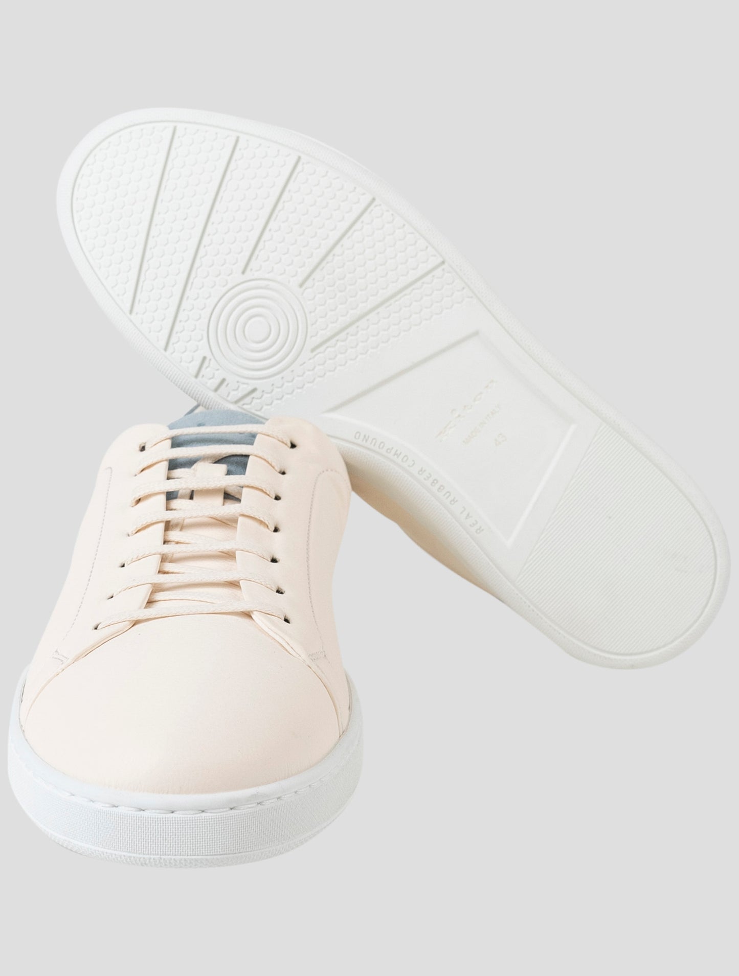 Kiton Beige Leather Sneakers