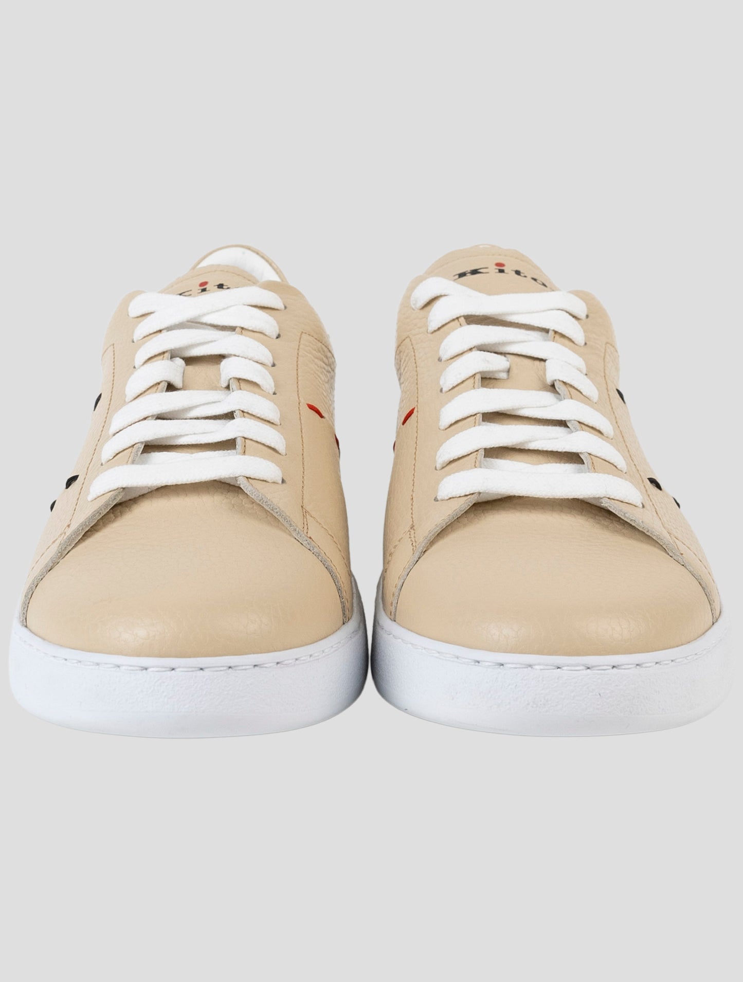 Kiton Beige Leather Sneakers