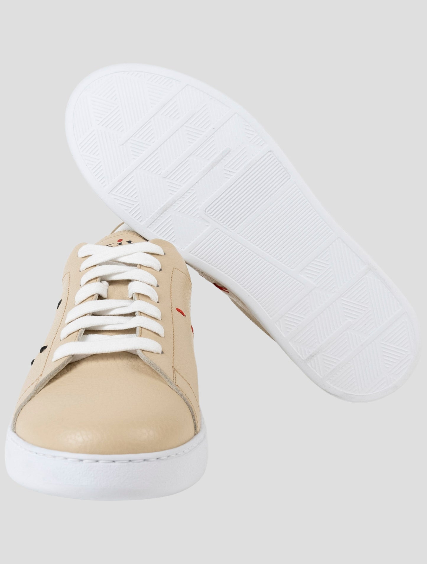 Kiton Beige Leather Sneakers