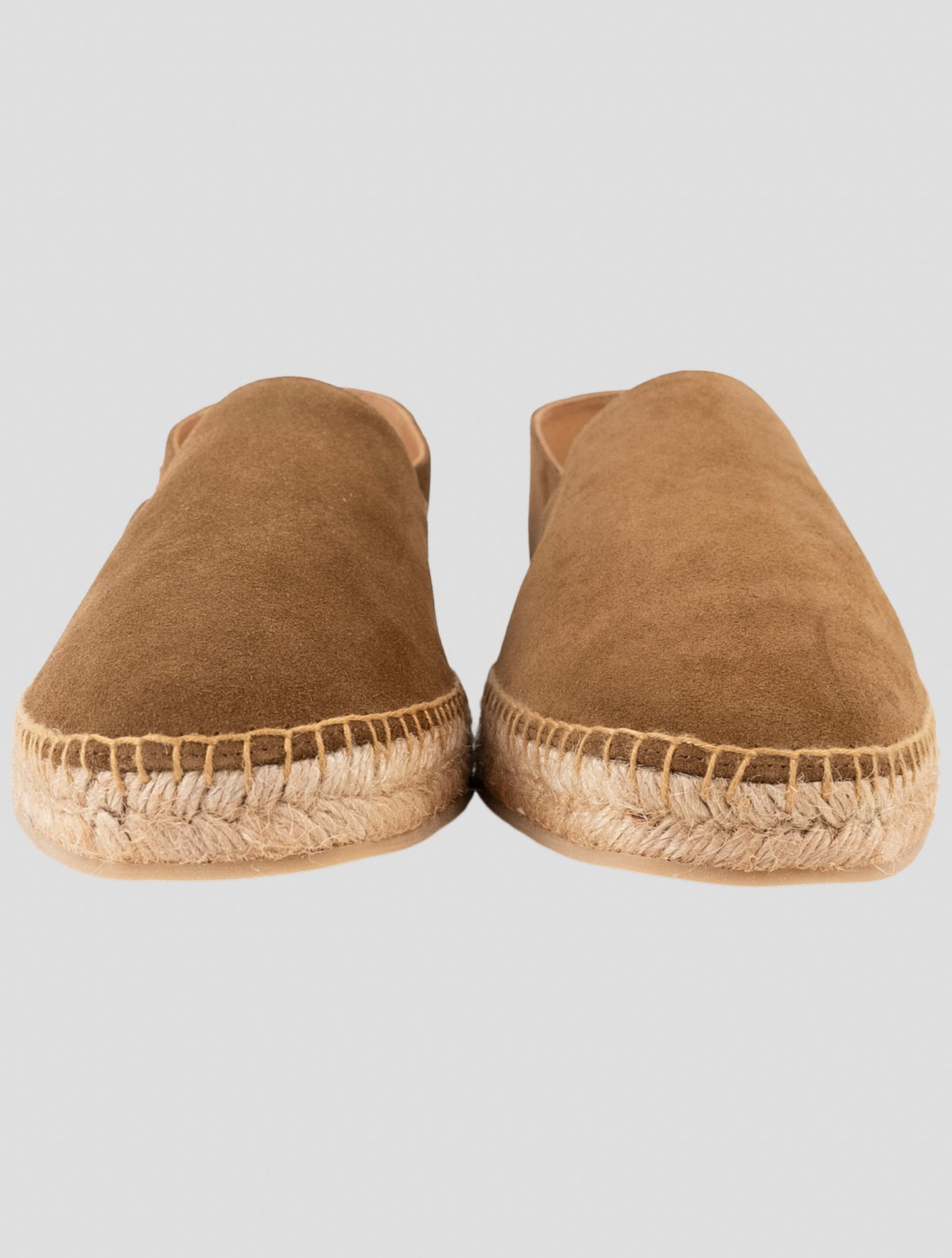Kiton Brown Leather Suede Espadrillas