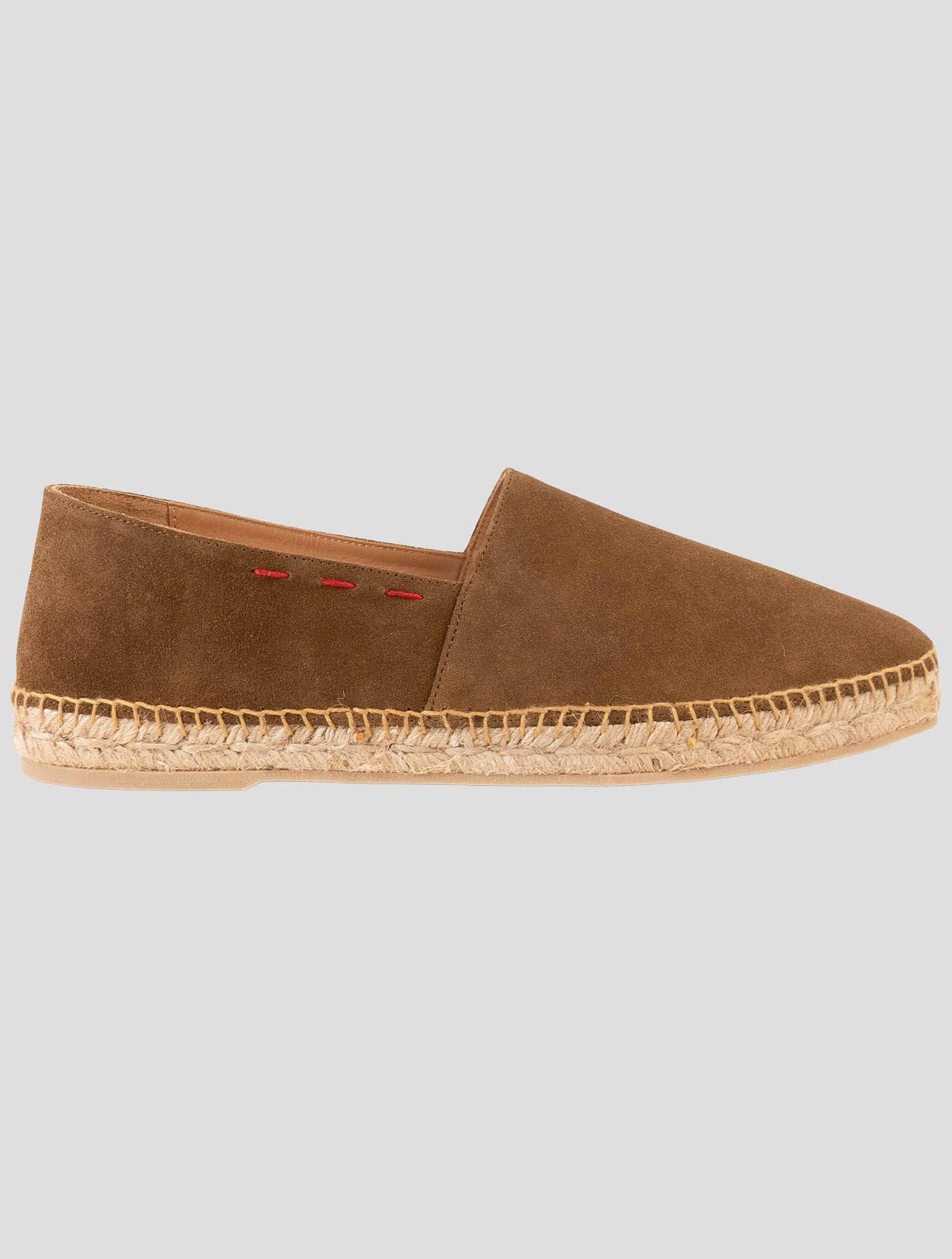 Kiton Brown Leather Suede Espadrillas