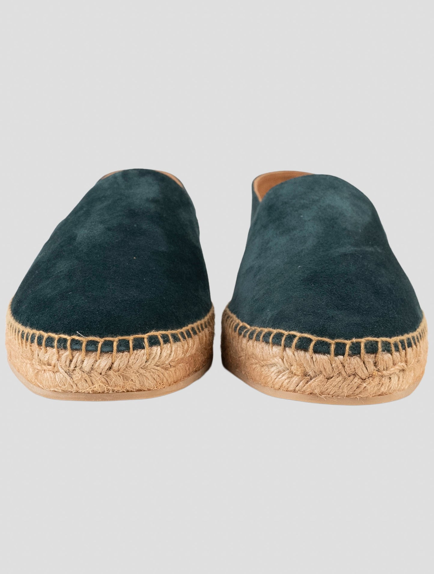 Kiton Green Leather Suede Espadrillas
