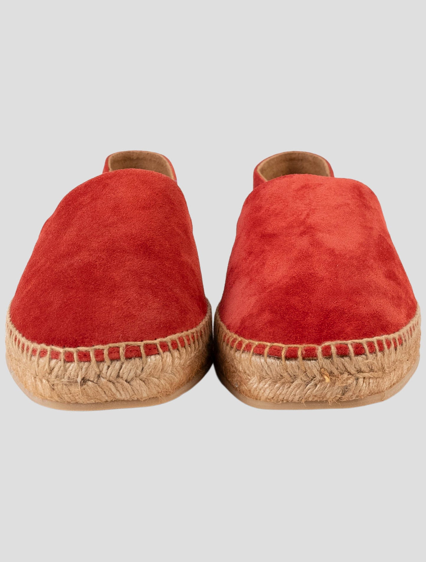 Kiton Red Leather Suede Espadrillas