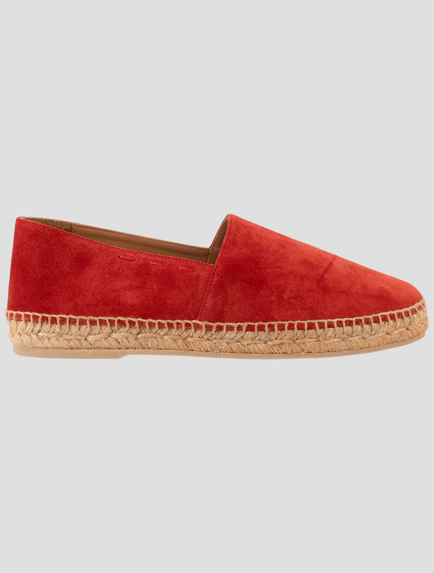 Kiton Red Leather Suede Espadrillas
