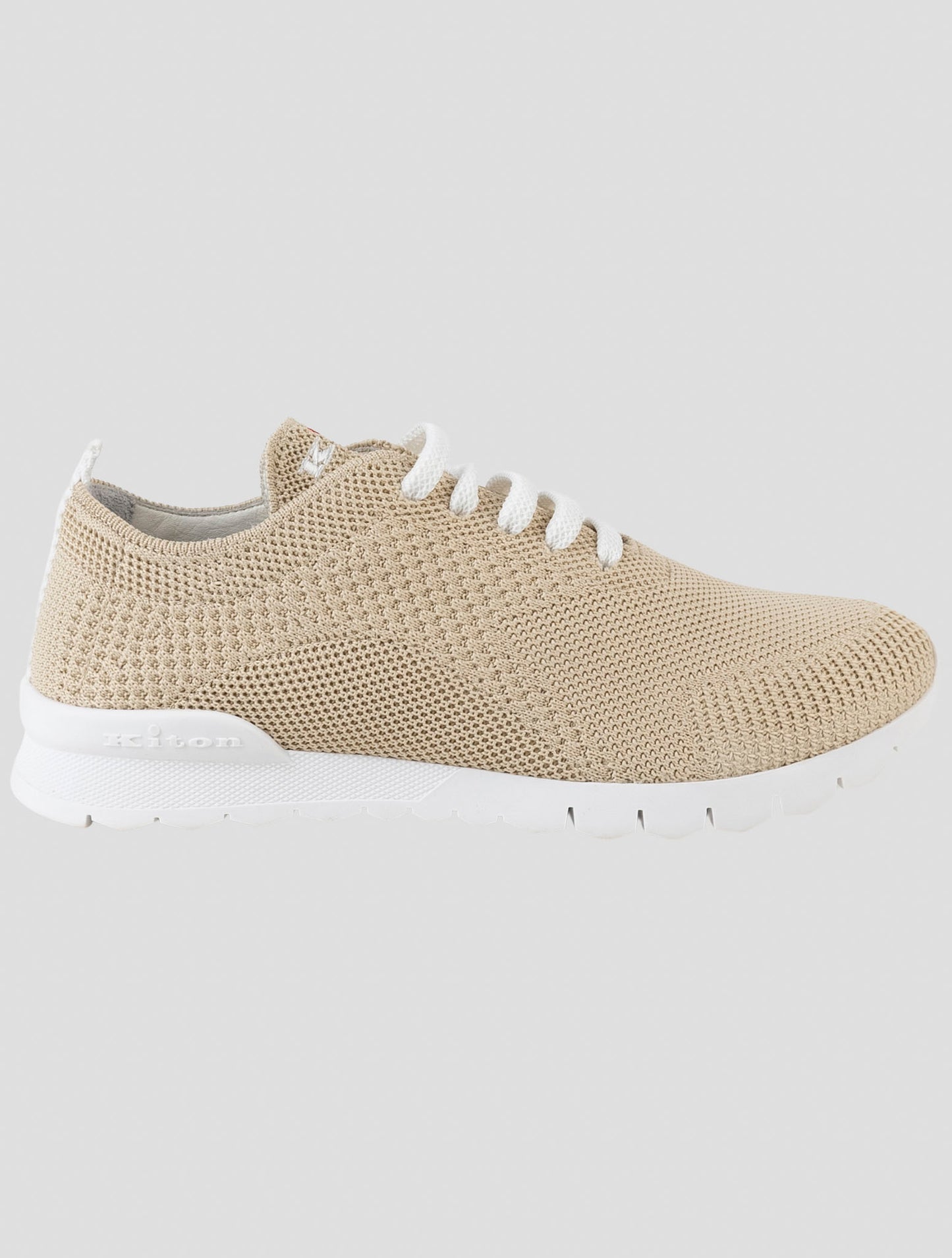 Kiton Beige Cotton Ea Sneakers