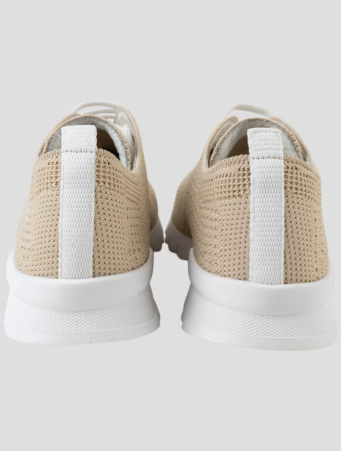 Kiton Beige Cotton Ea Sneakers