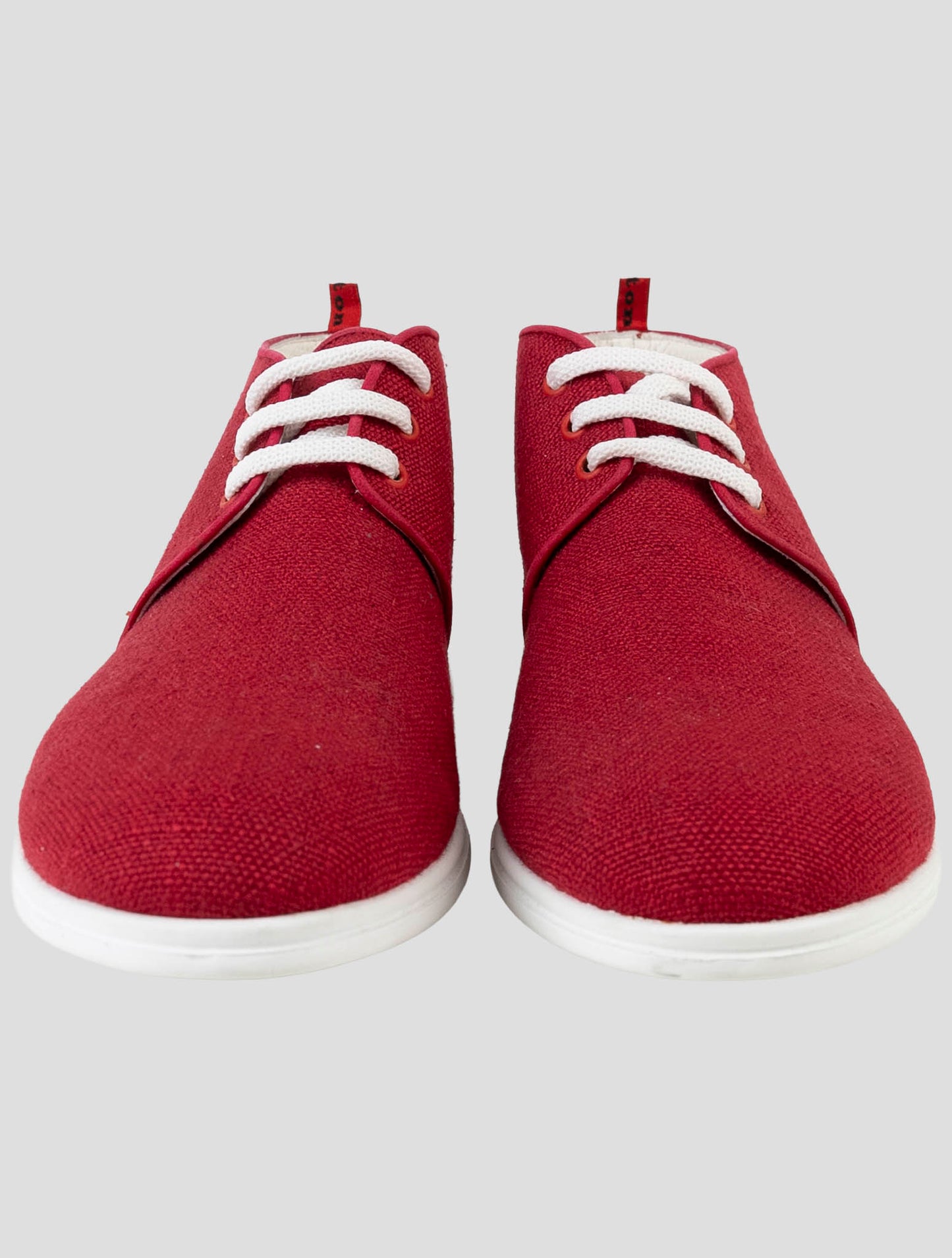 Kiton Red Viscose Linen Sneakers