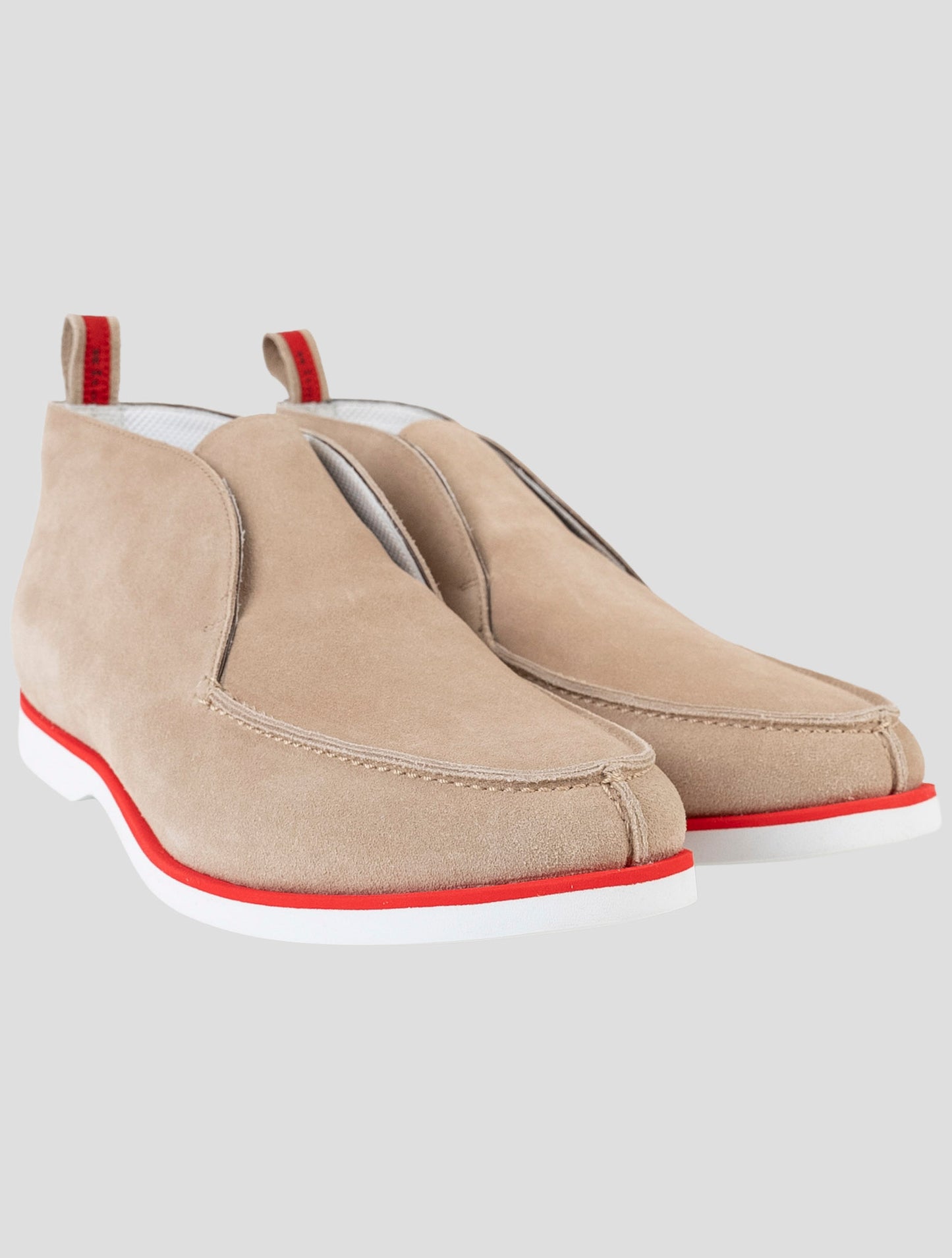 Kiton Beige Leather Suede Sneakers