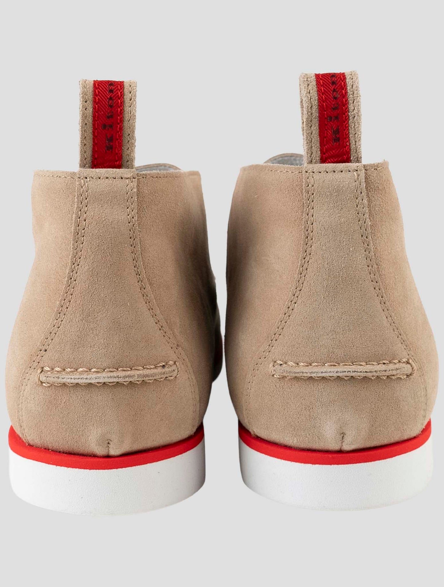 Kiton Beige Leather Suede Sneakers