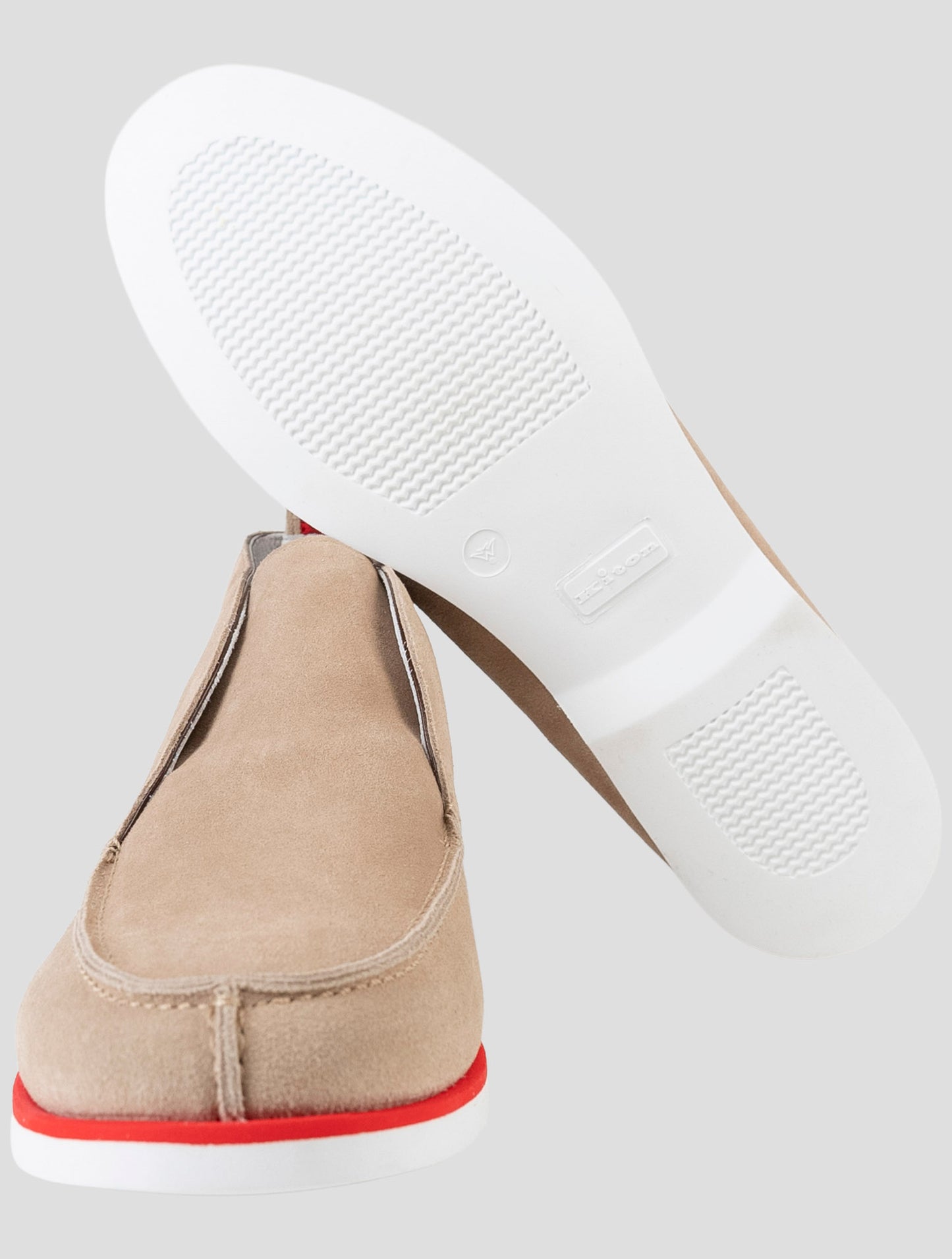 Kiton Beige Leather Suede Sneakers