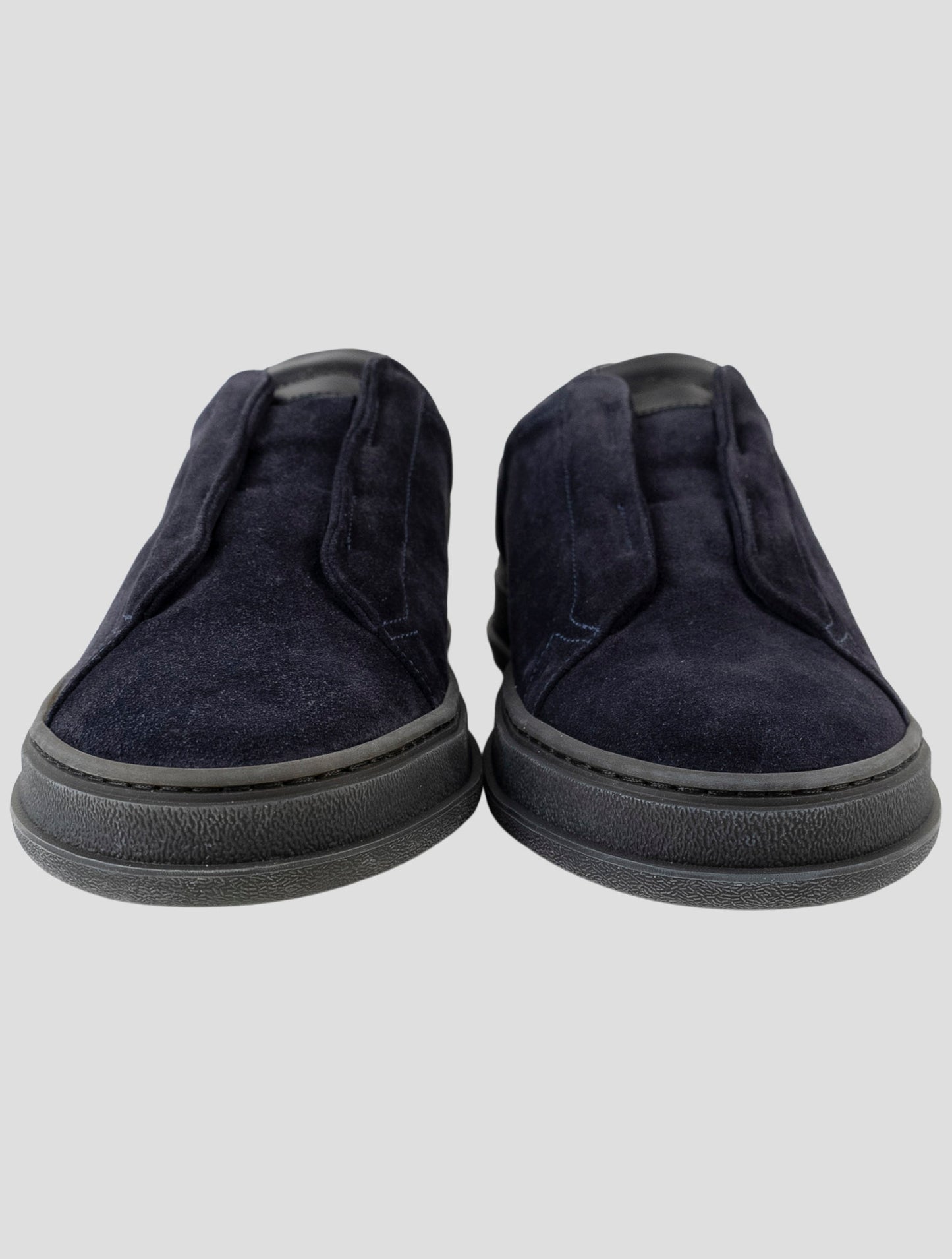 Kiton Blue Leather Suede Sneakers