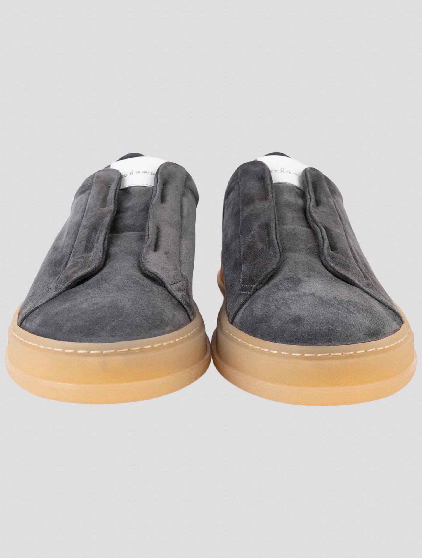 Kiton Gray Leather Suede Sneakers
