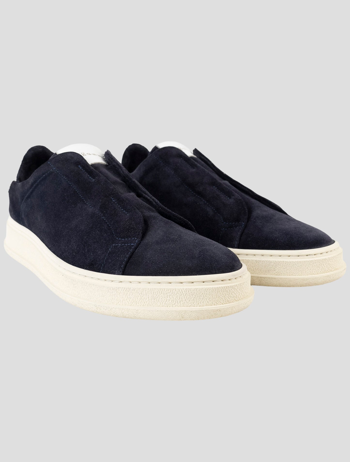 Kiton Blue Leather Suede Sneakers