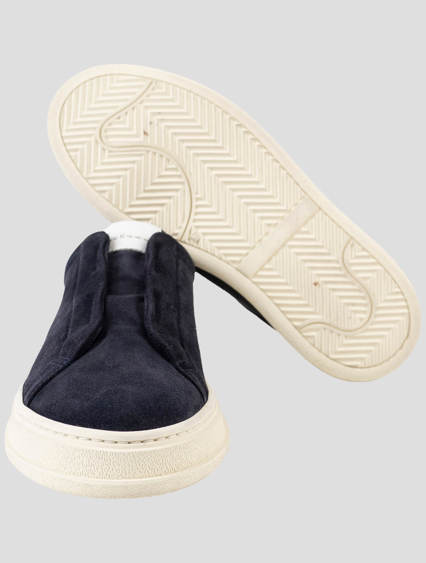 Kiton Blue Leather Suede Sneakers
