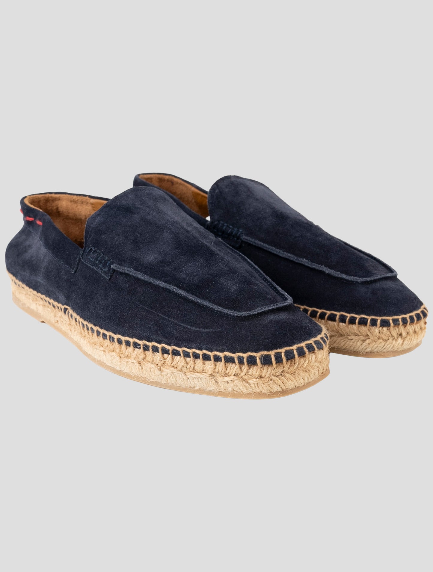 Kiton Blue Leather Suede Espadrillas