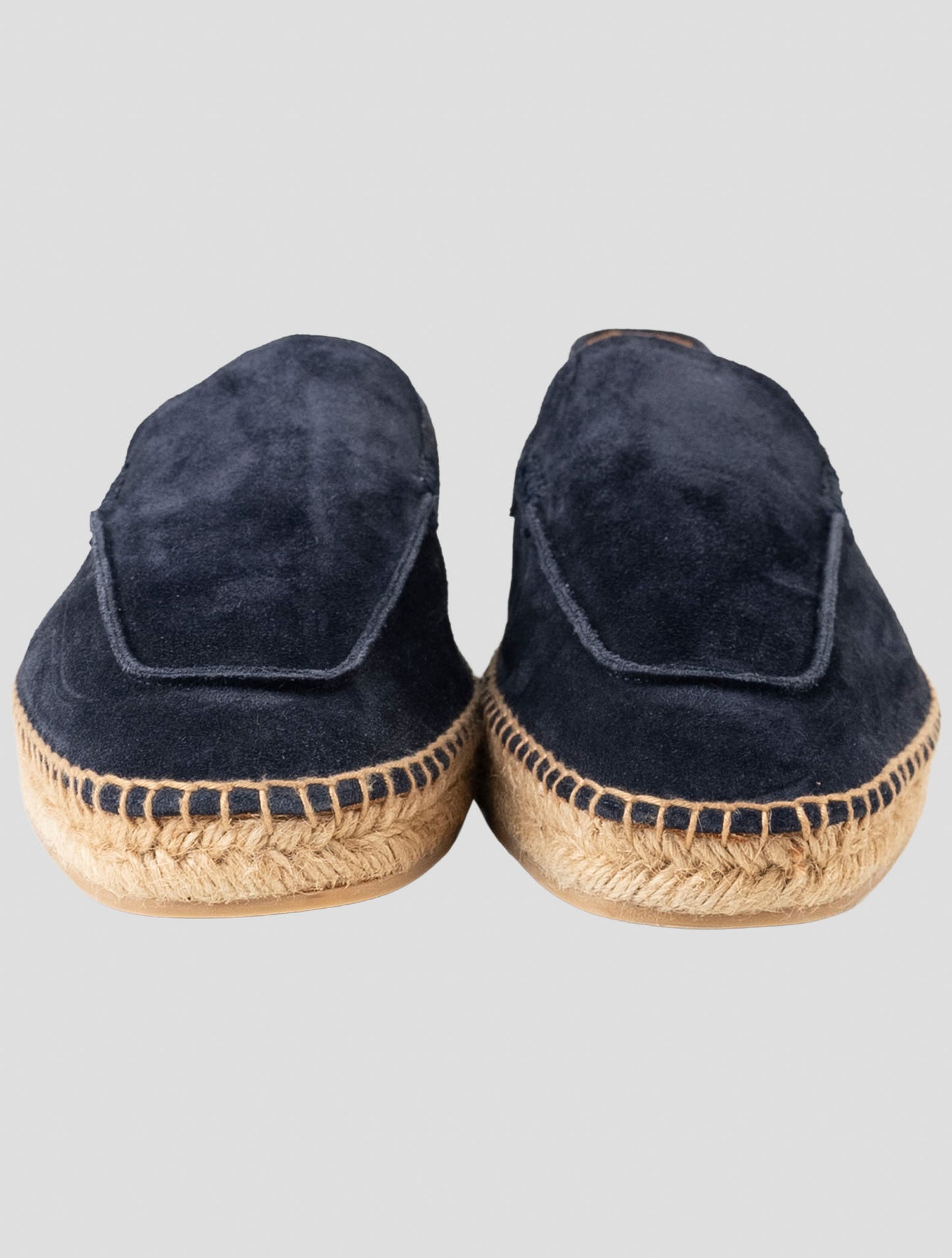 Kiton Blue Leather Suede Espadrillas