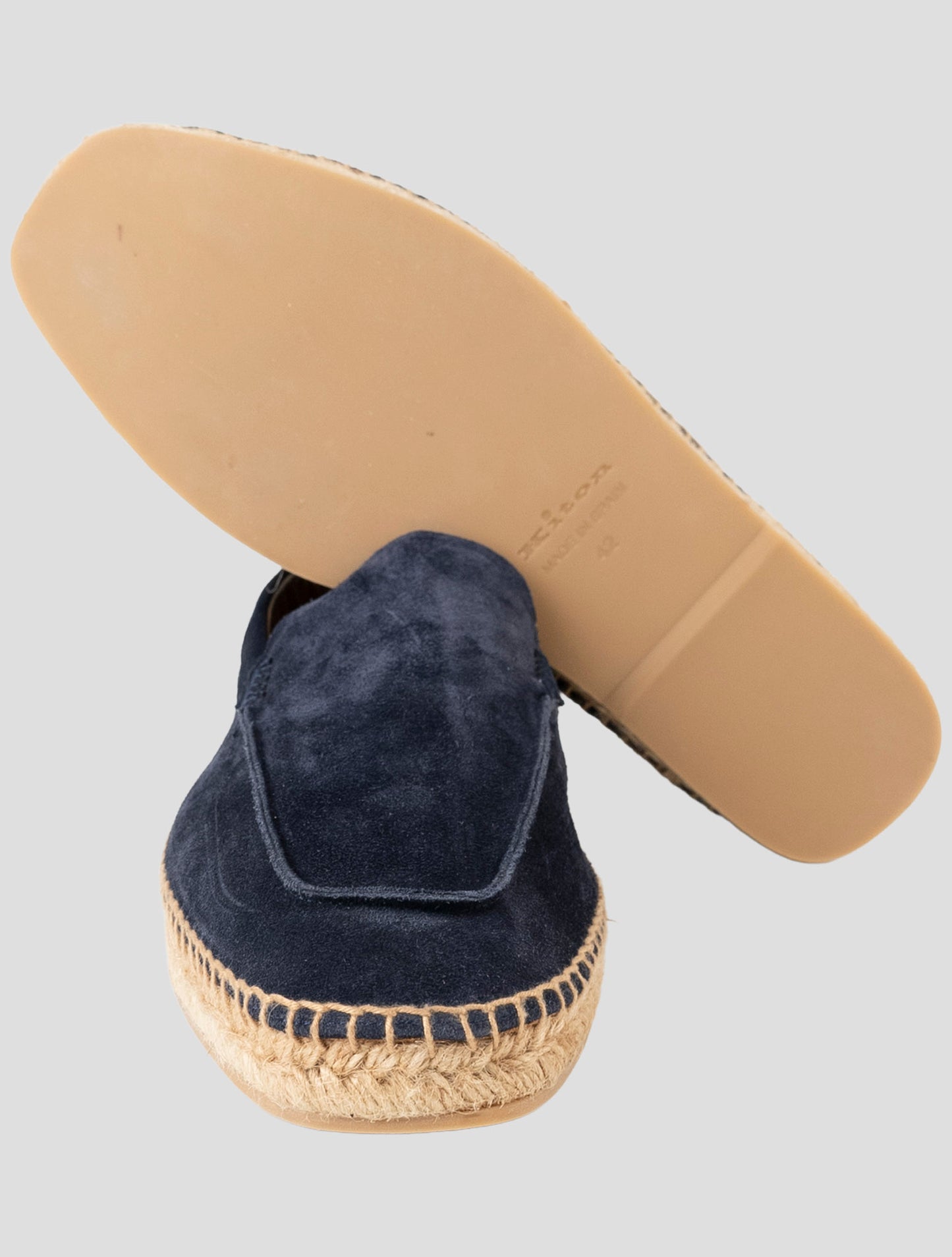 Kiton Blue Leather Suede Espadrillas