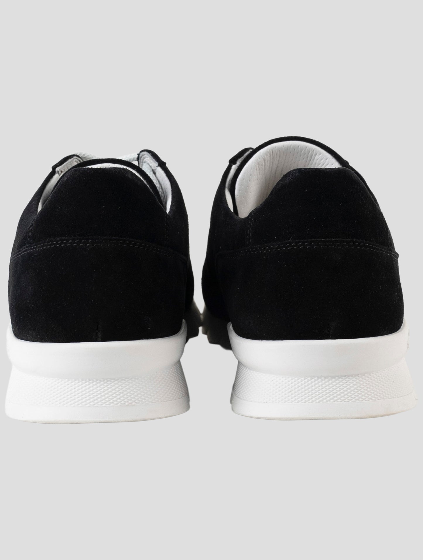 Kiton Black Leather Suede Sneakers