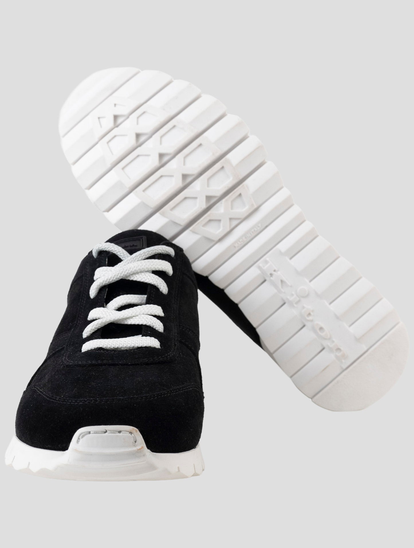 Kiton Black Leather Suede Sneakers