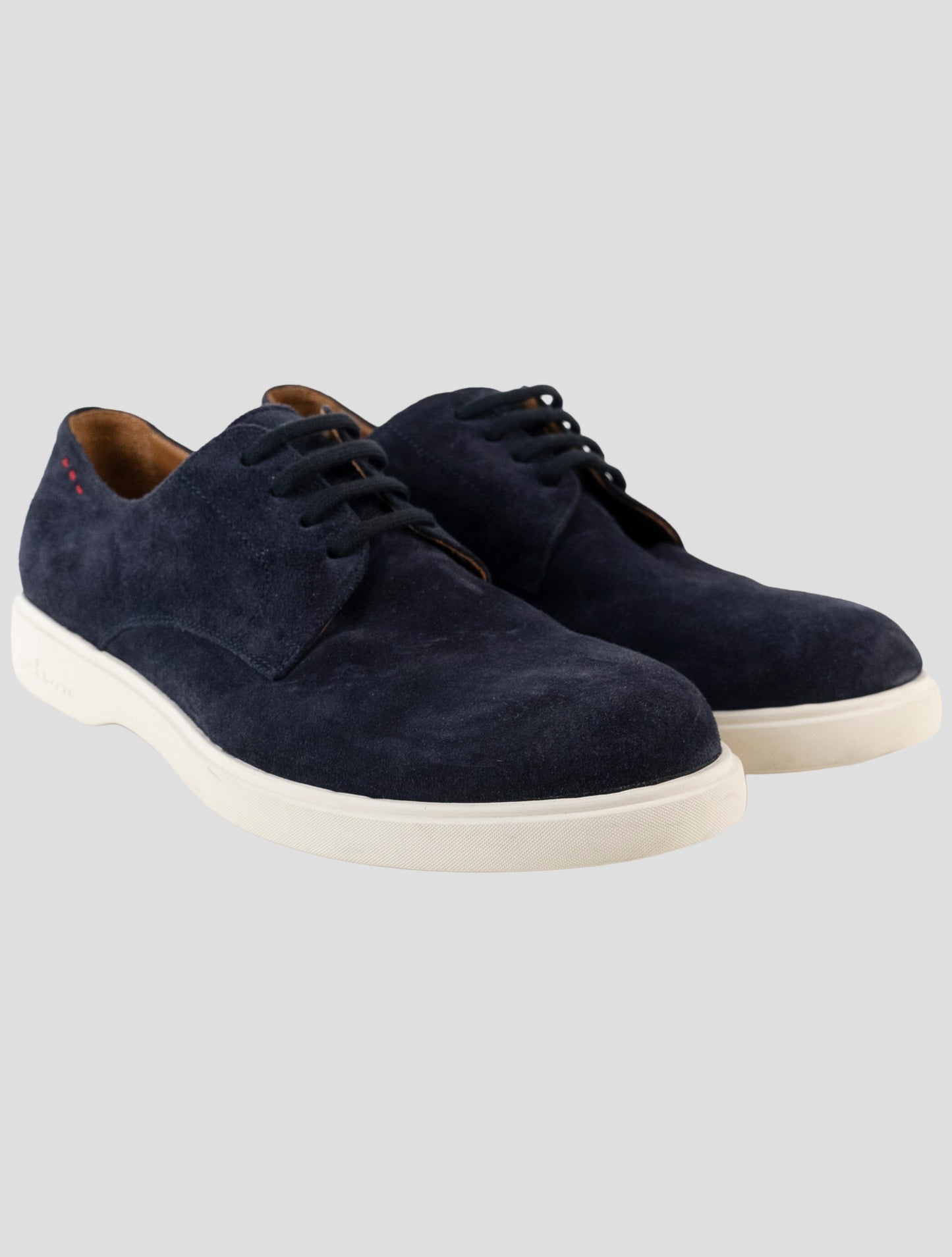 Kiton Blue Leather Suede Sneakers