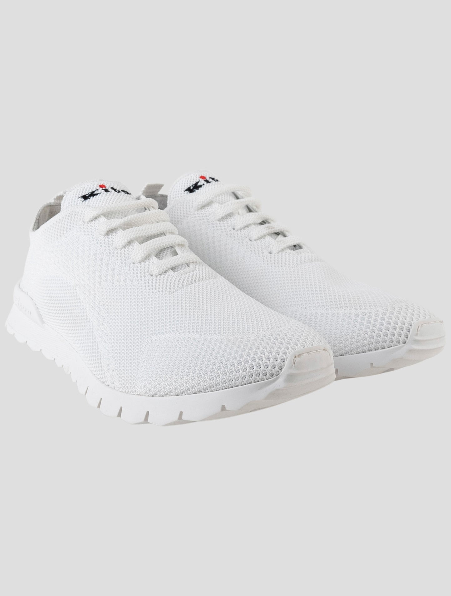 Kiton White Cotton Ea Sneakers
