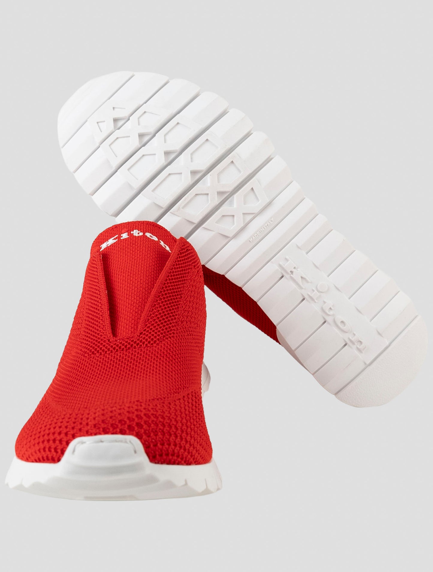 Kiton Red Cotton Ea Sneakers