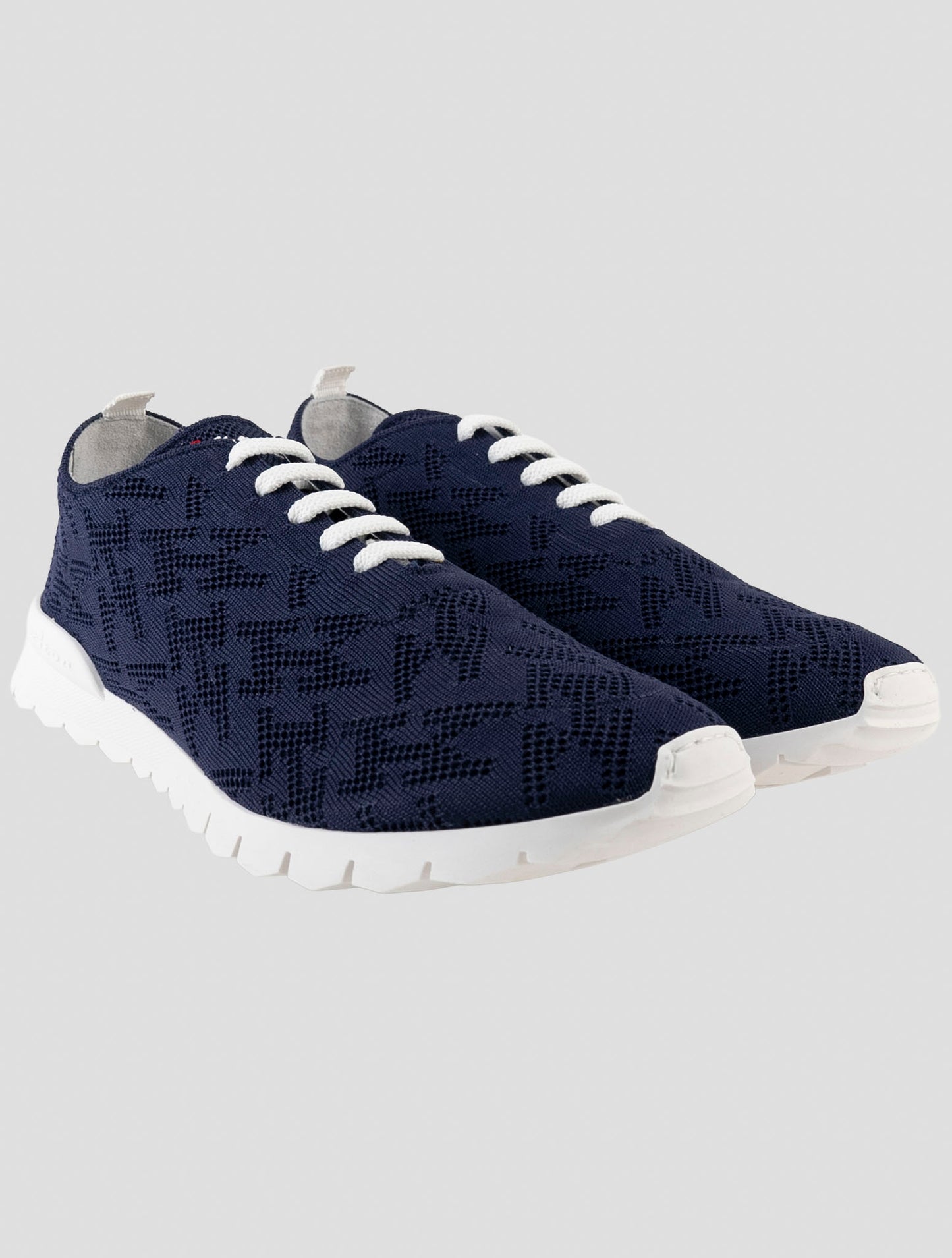 Kiton Blue Cotton Ea Sneakers
