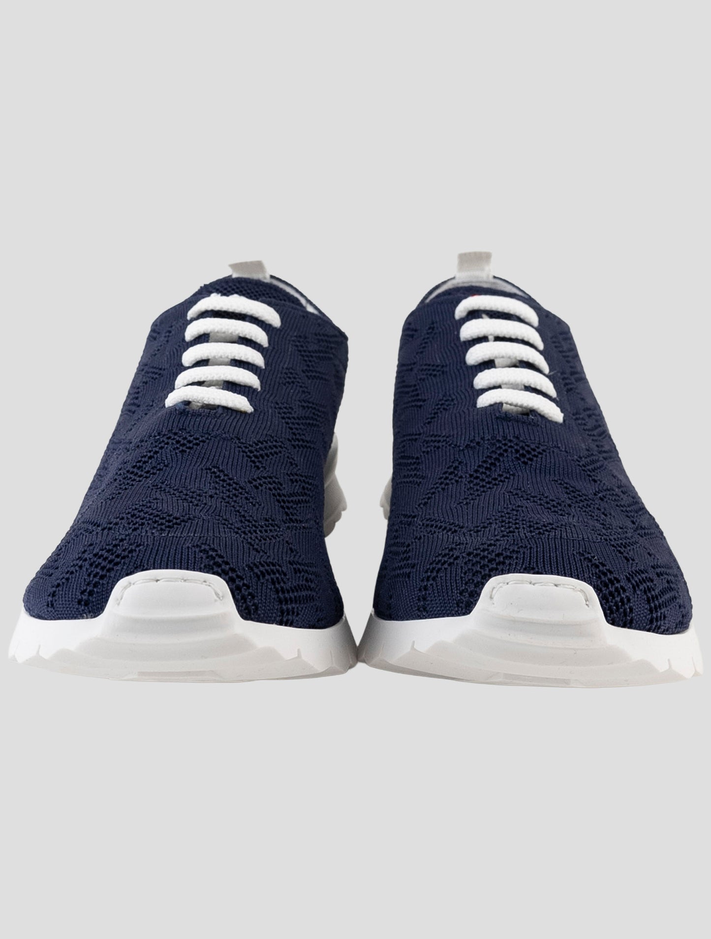 Kiton Blue Cotton Ea Sneakers