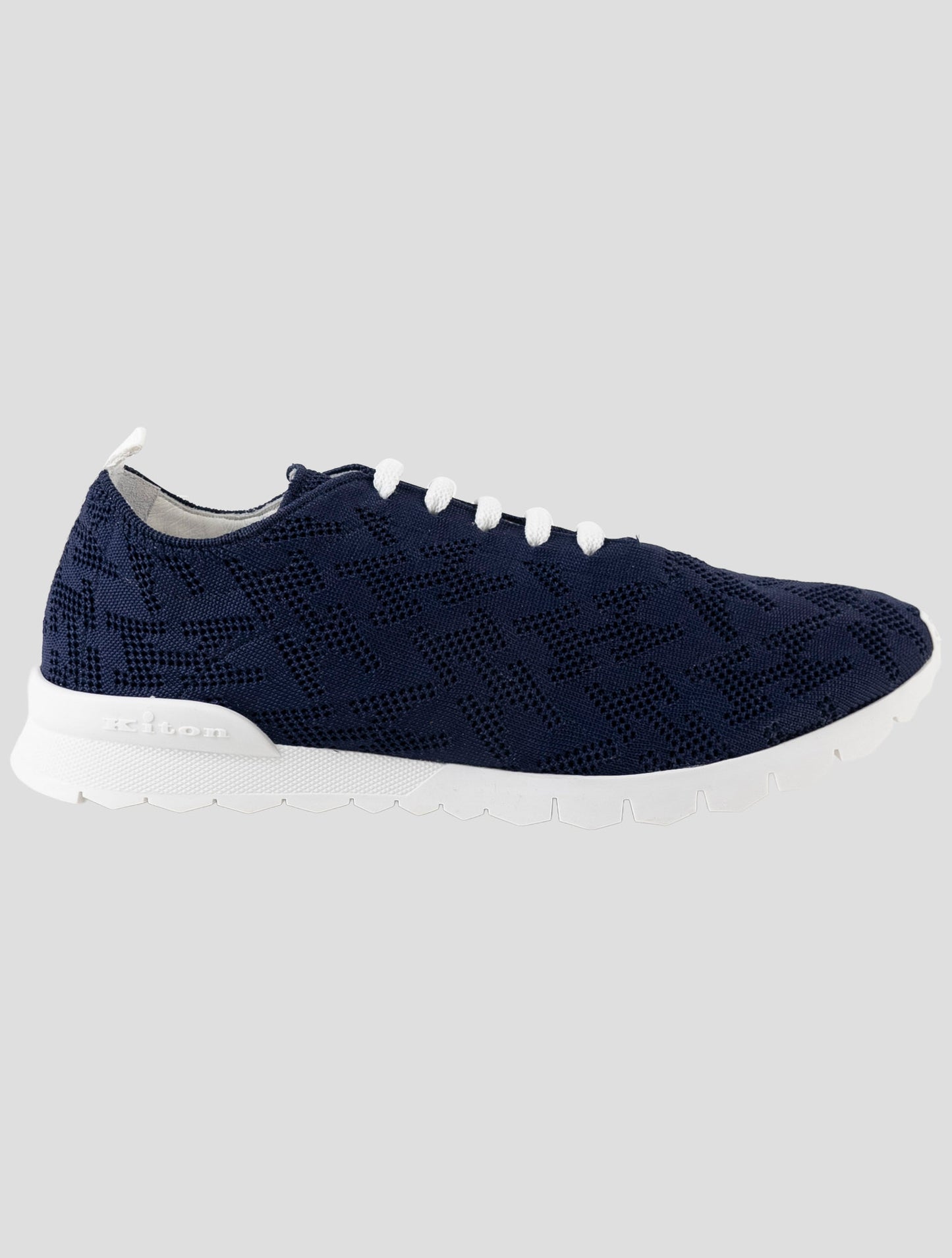 Kiton Blue Cotton Ea Sneakers