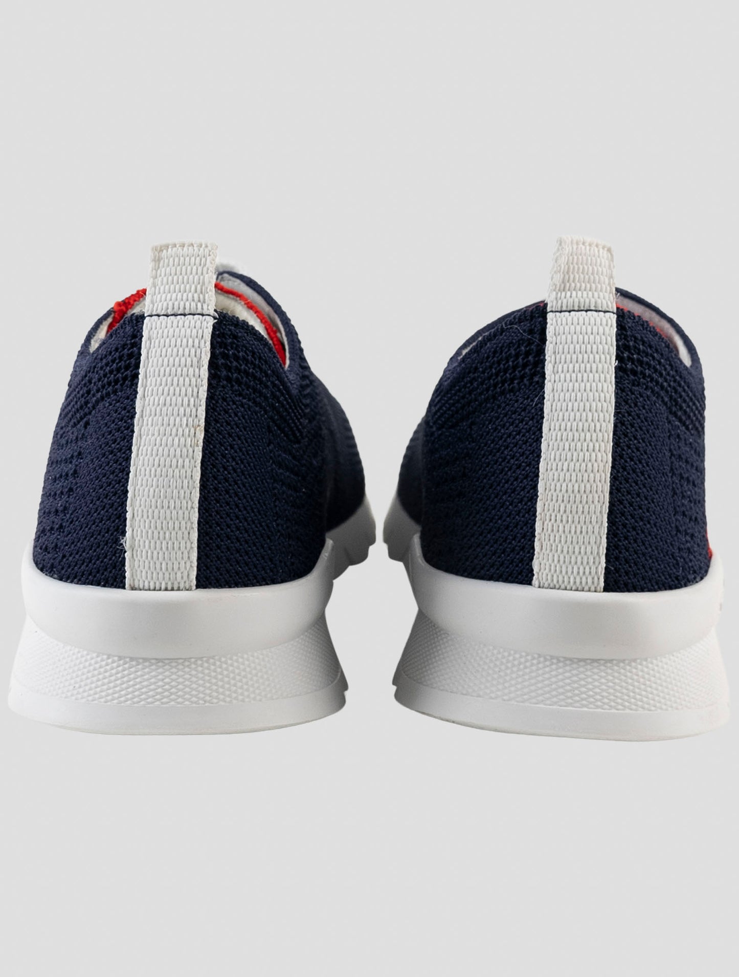 Kiton Blue Red Cotton Ea Sneakers