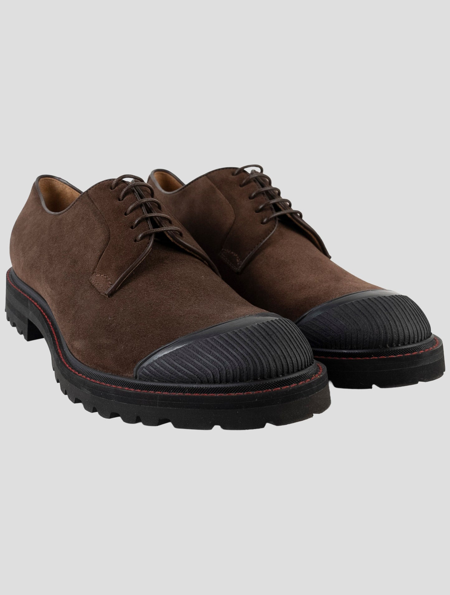 Kiton Brown Leather Suede Sneakers