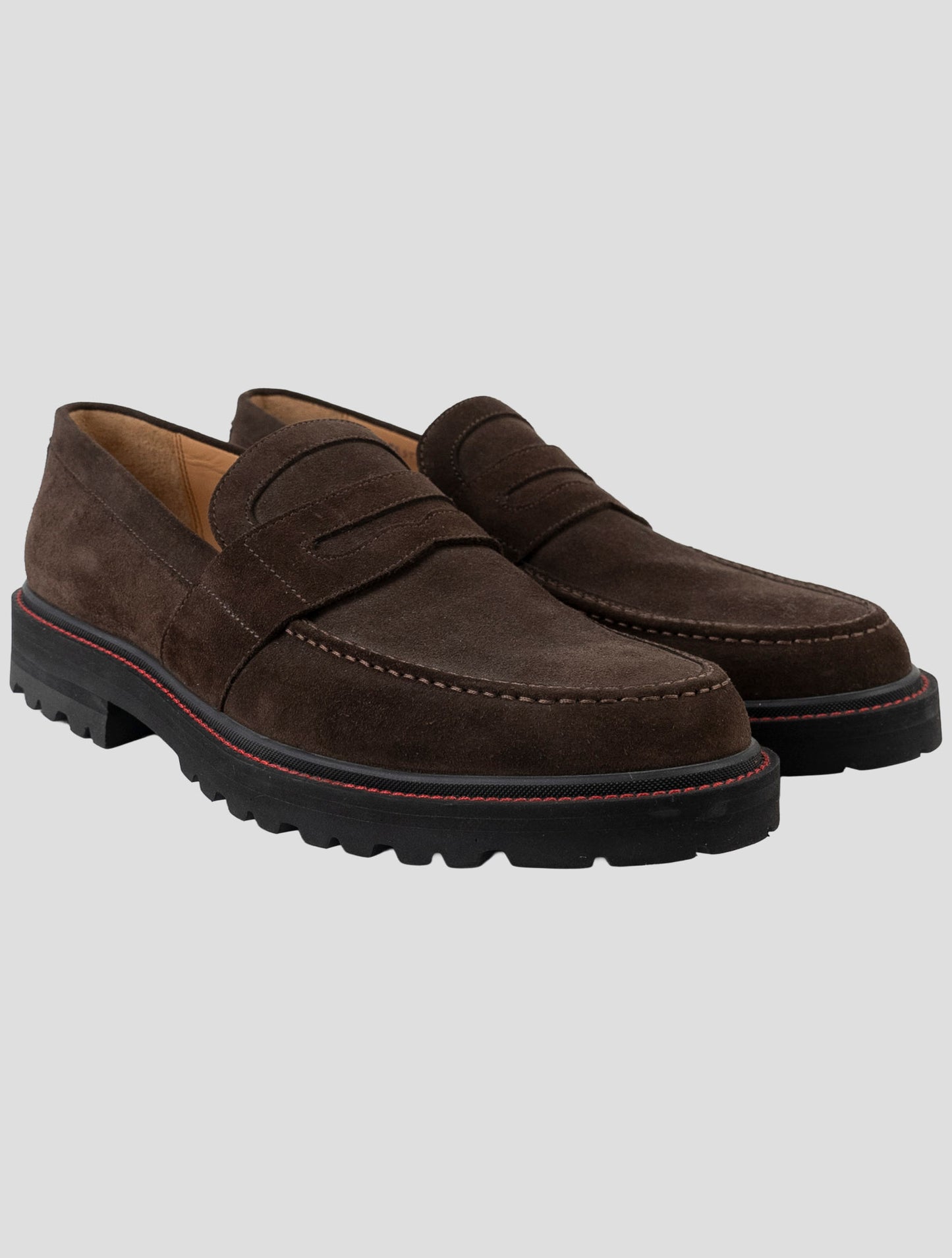 Kiton Brown Leather Suede Loafers