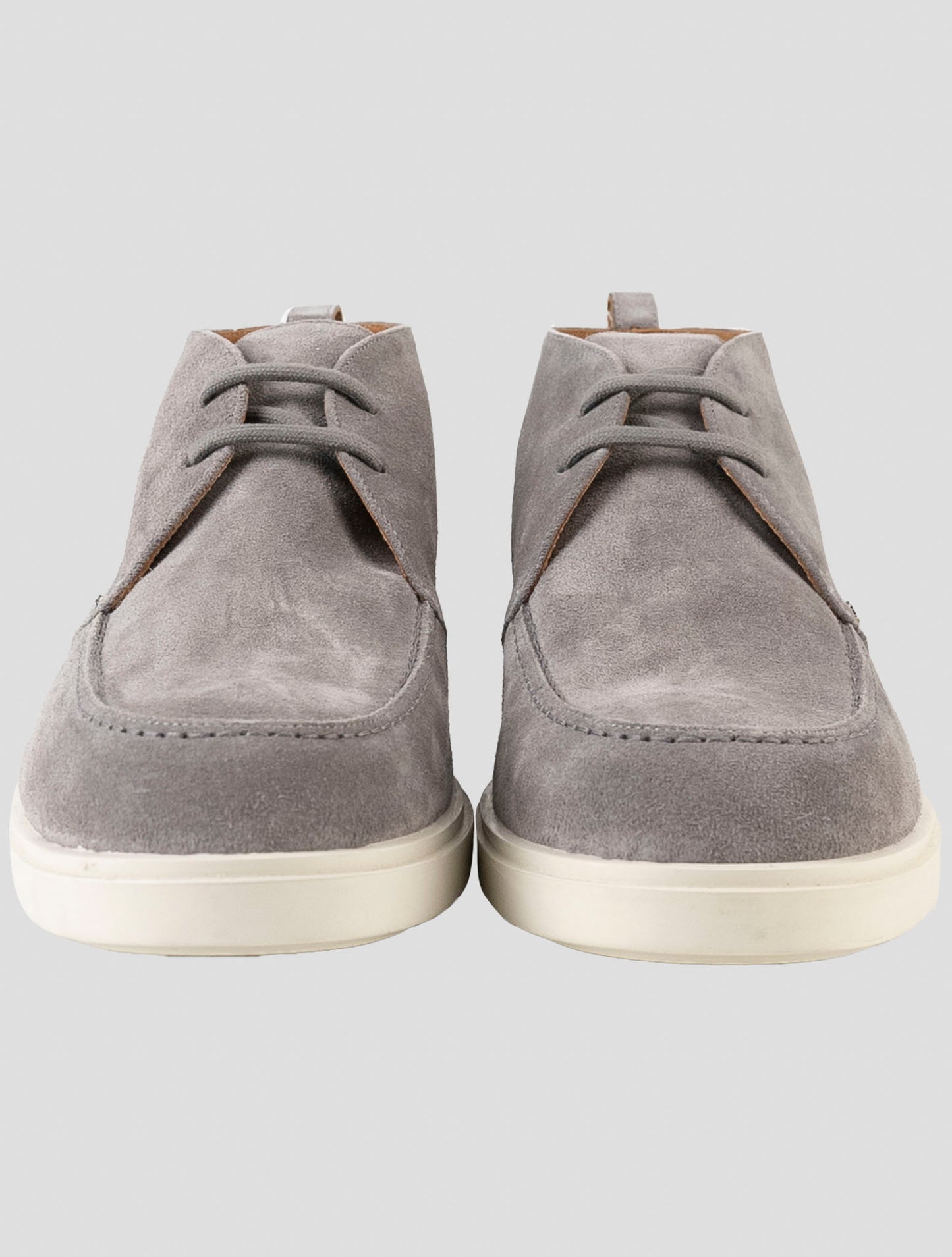Kiton Gray Leather Suede Sneakers