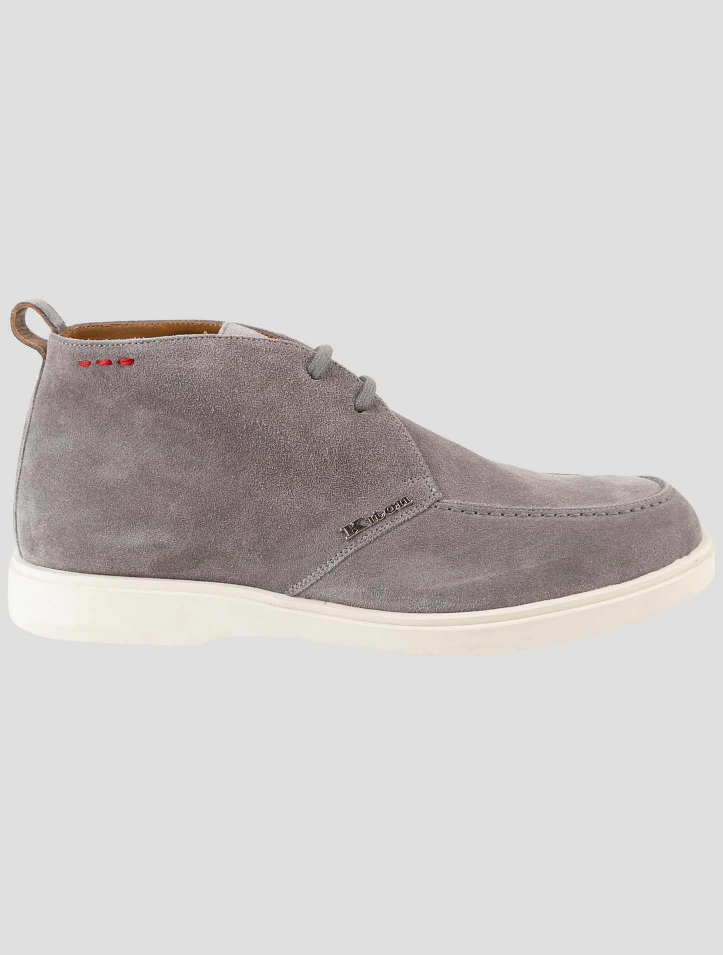 Kiton Gray Leather Suede Sneakers