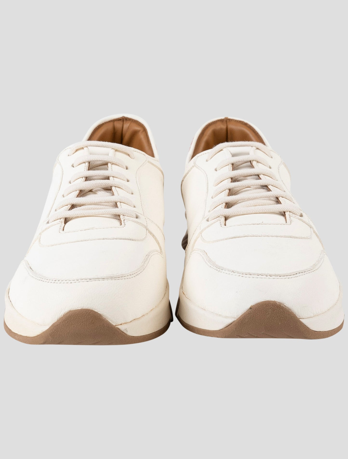 Kiton White Leather Sneakers