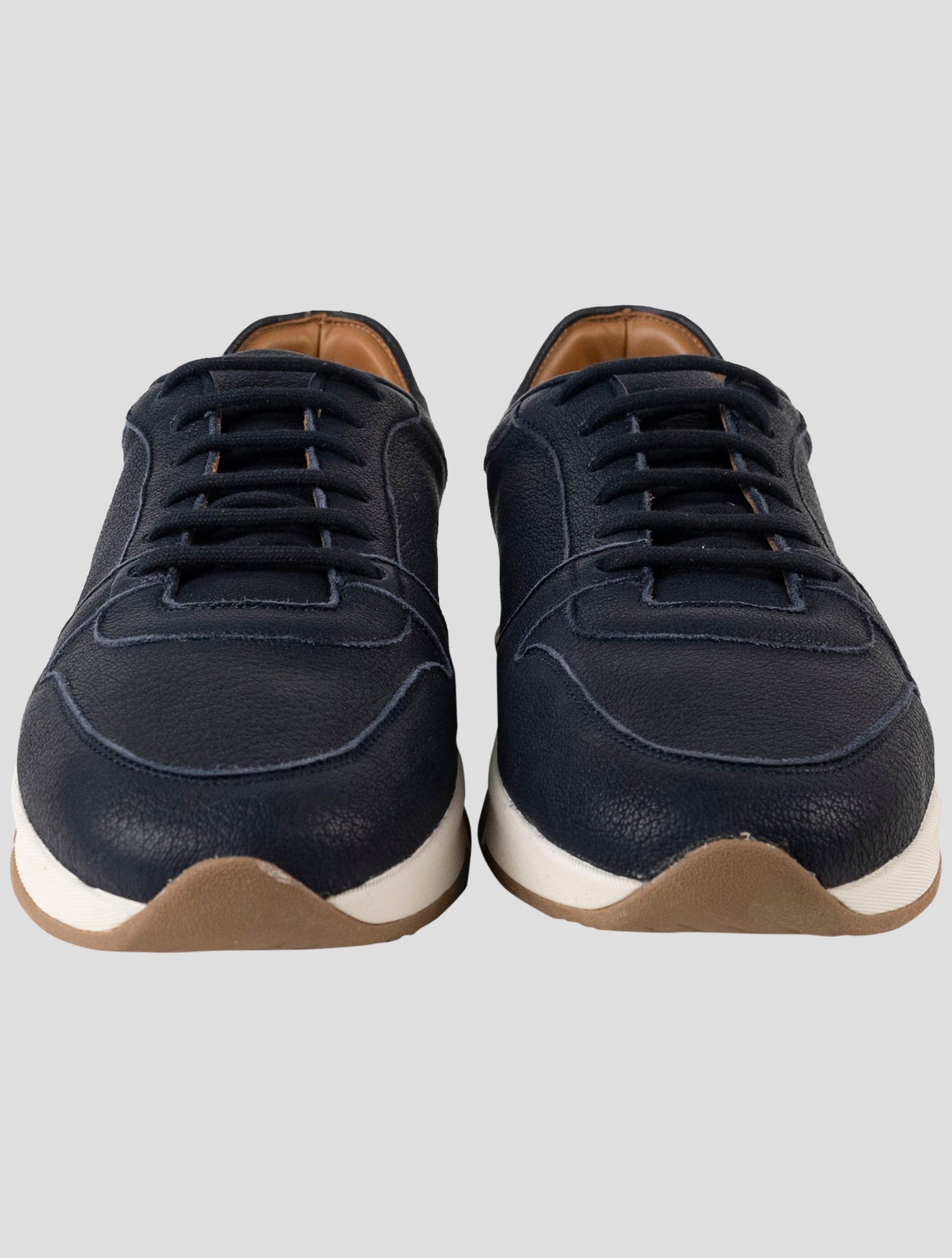 Kiton Blue Leather Sneakers
