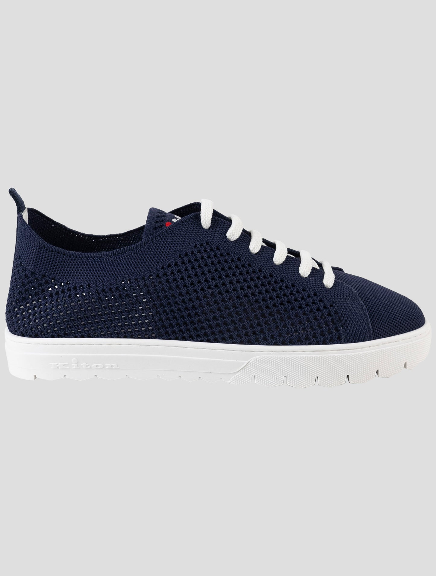 Kiton Blue Cotton Ea Sneakers
