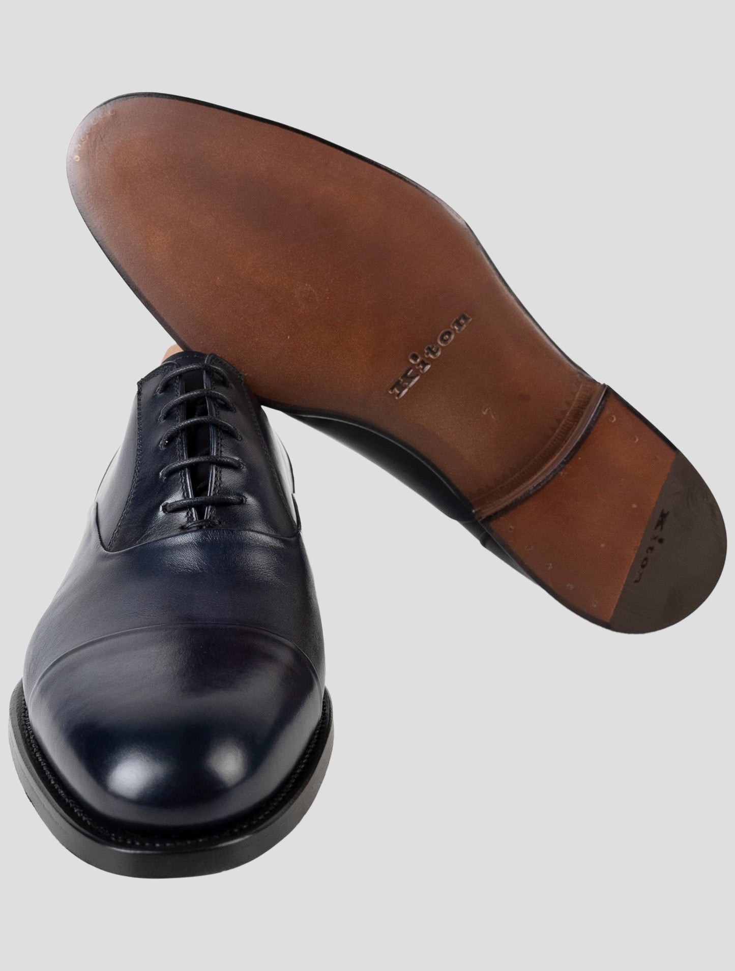 Kiton Blue Leather Dress Shoes
