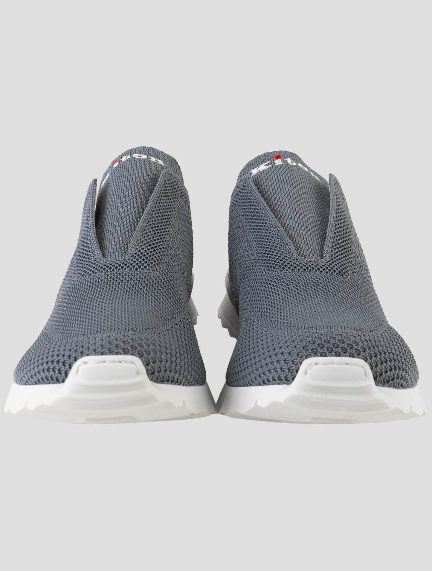 Kiton Gray Cotton Ea Sneakers