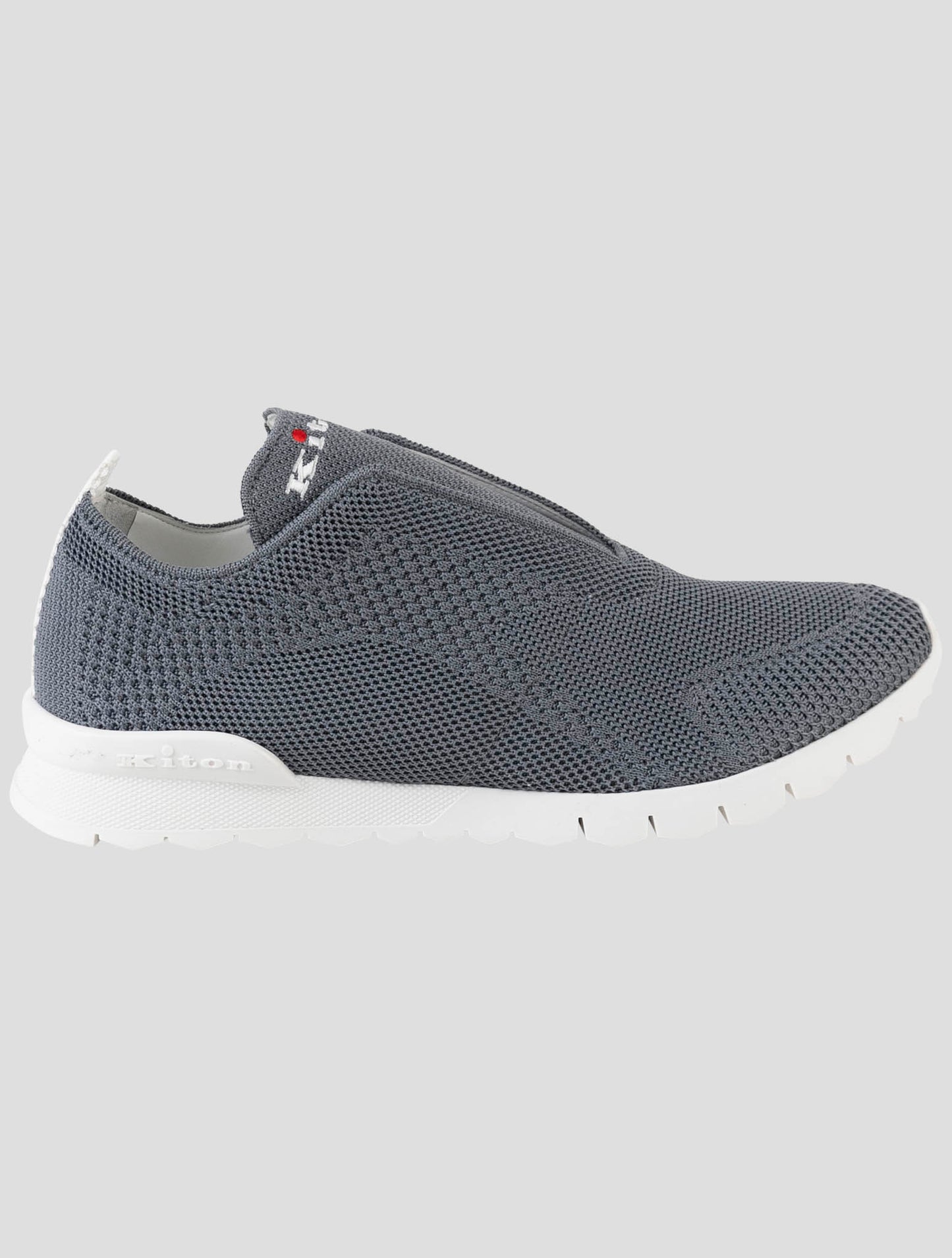 Kiton Gray Cotton Ea Sneakers