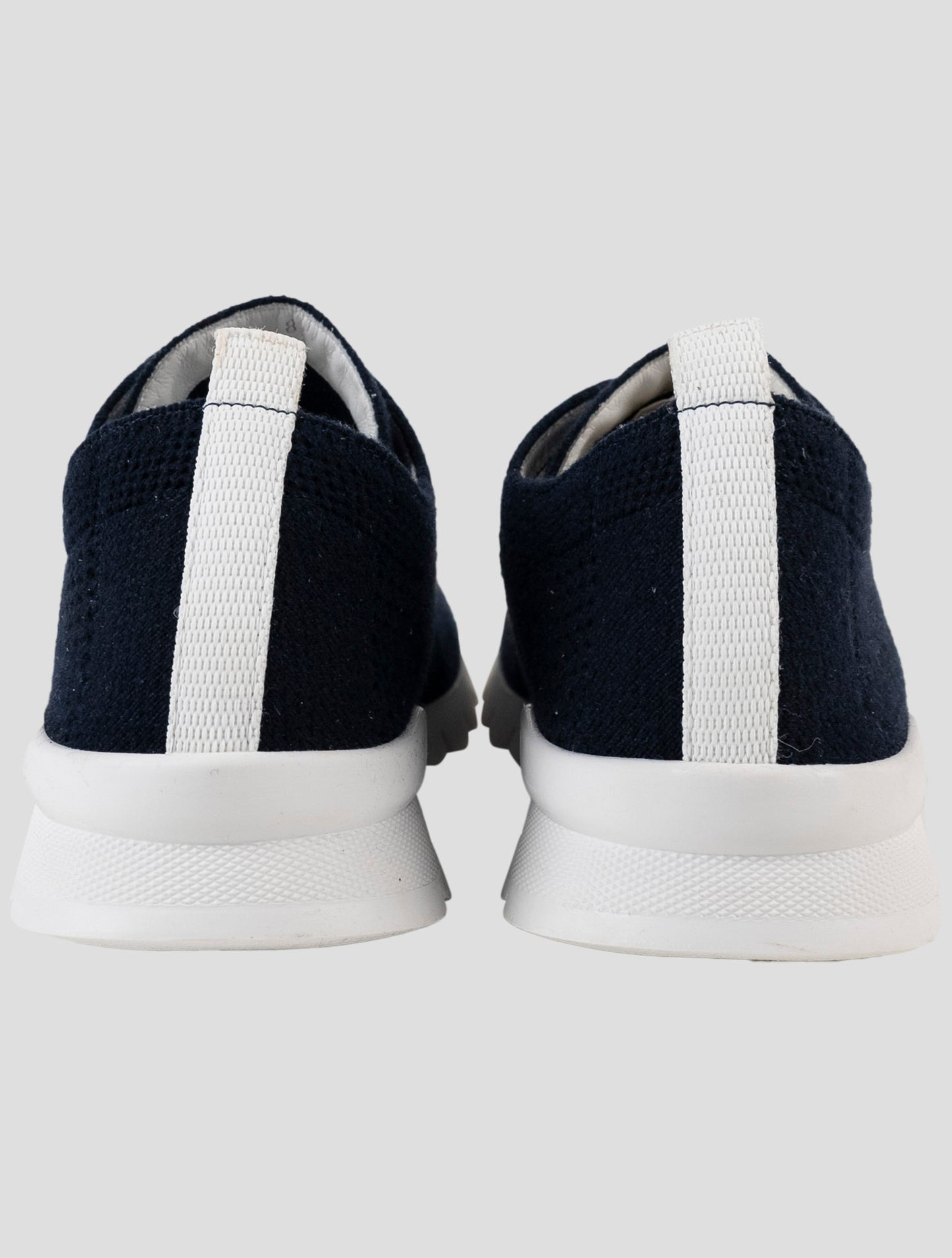 Kiton Blue Cotton Ea Sneakers