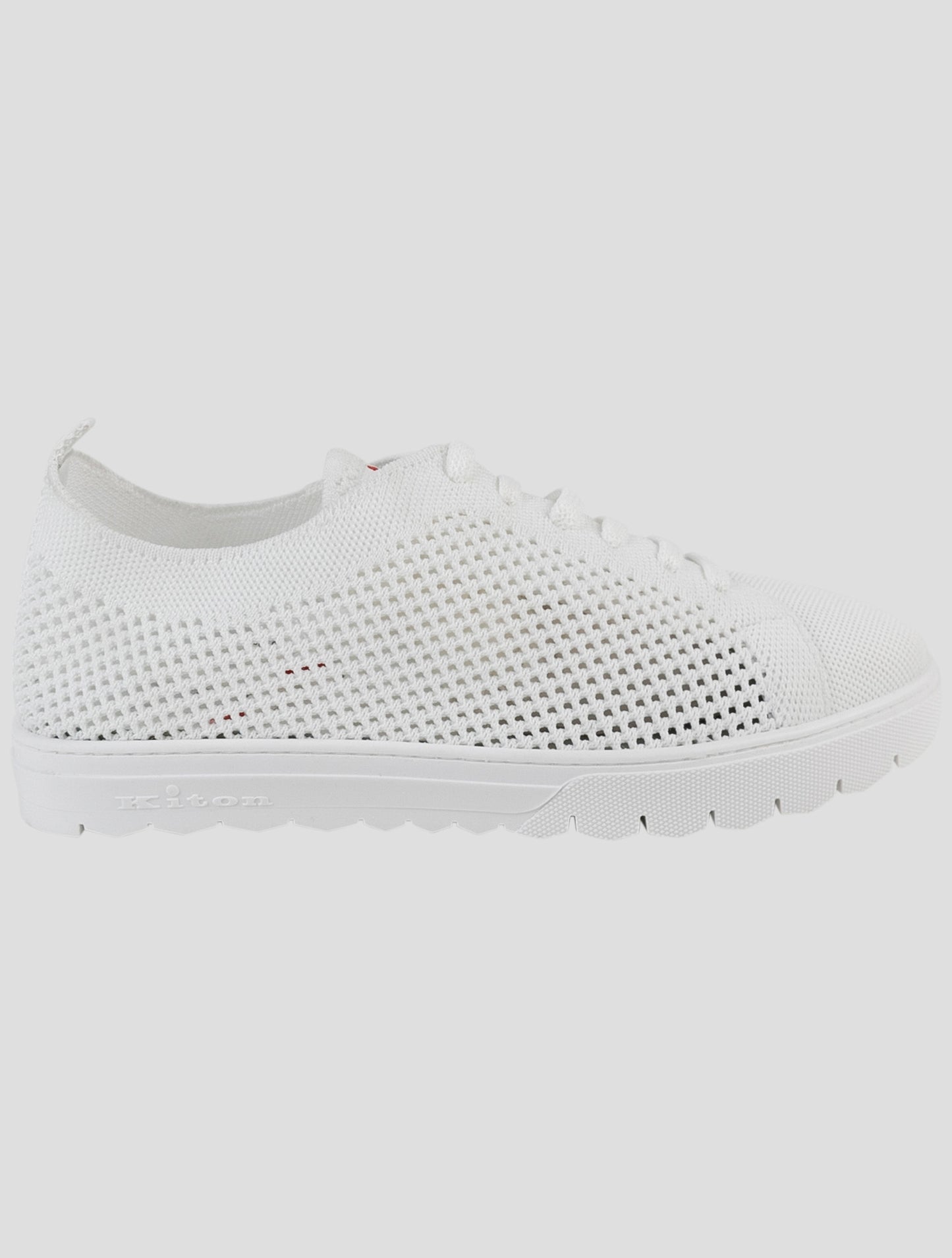 Kiton White Cotton Ea Sneakers