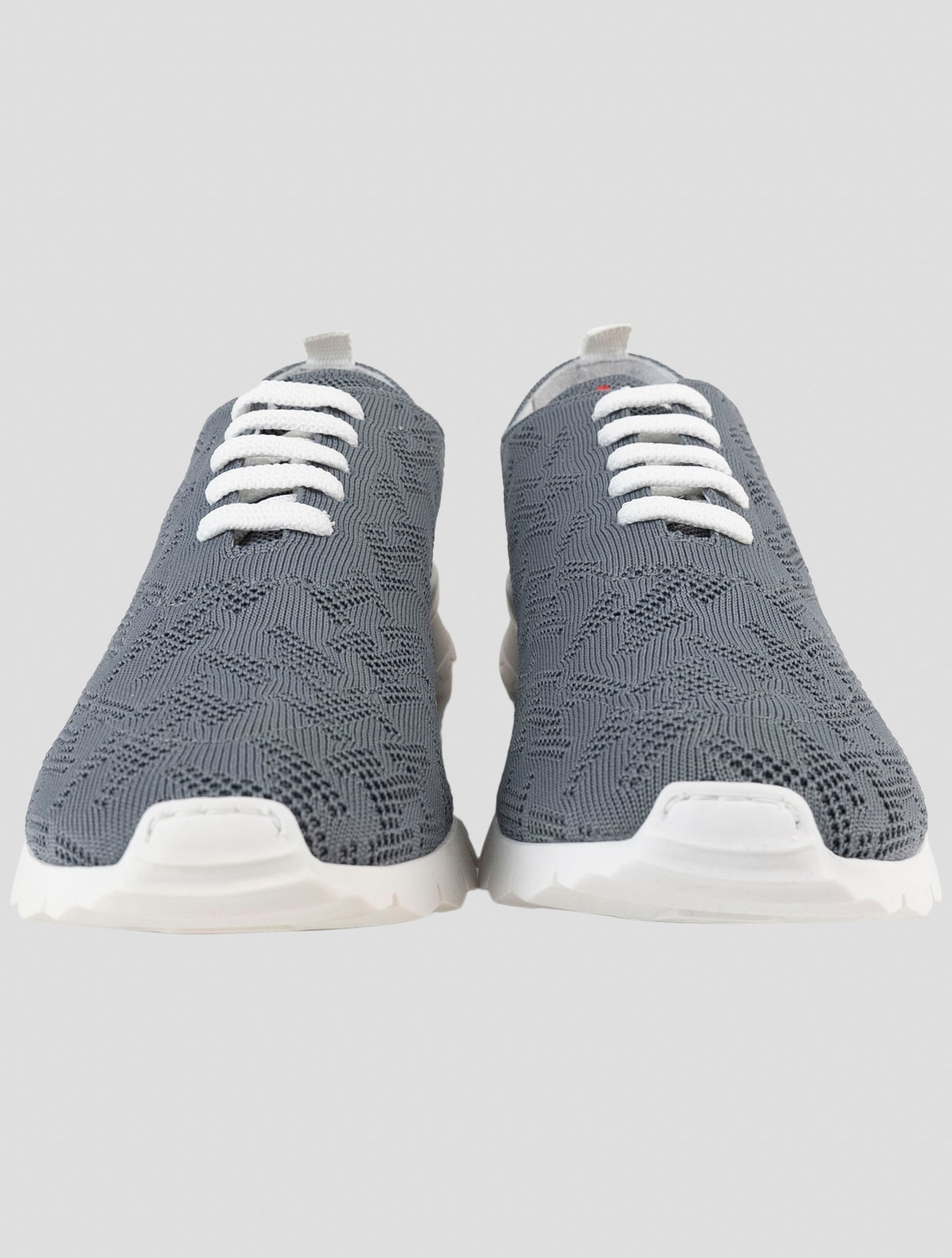 Kiton Gray Cotton Ea Sneakers