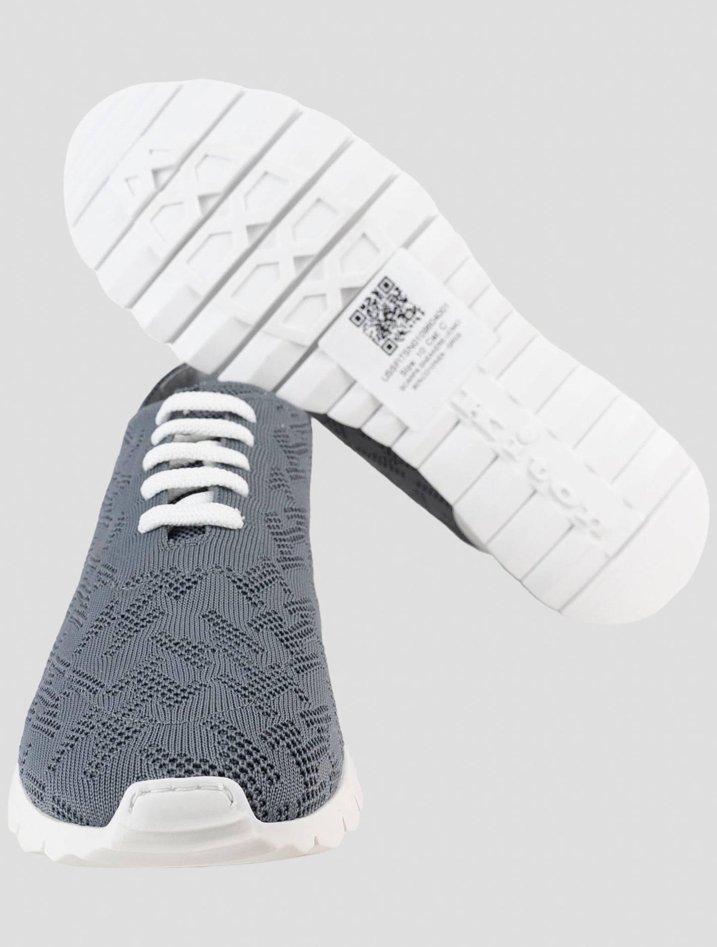 Kiton Gray Cotton Ea Sneakers