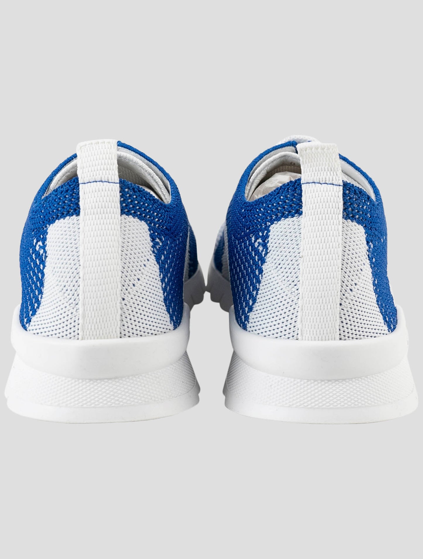 Kiton White Blue Cotton Ea Sneakers