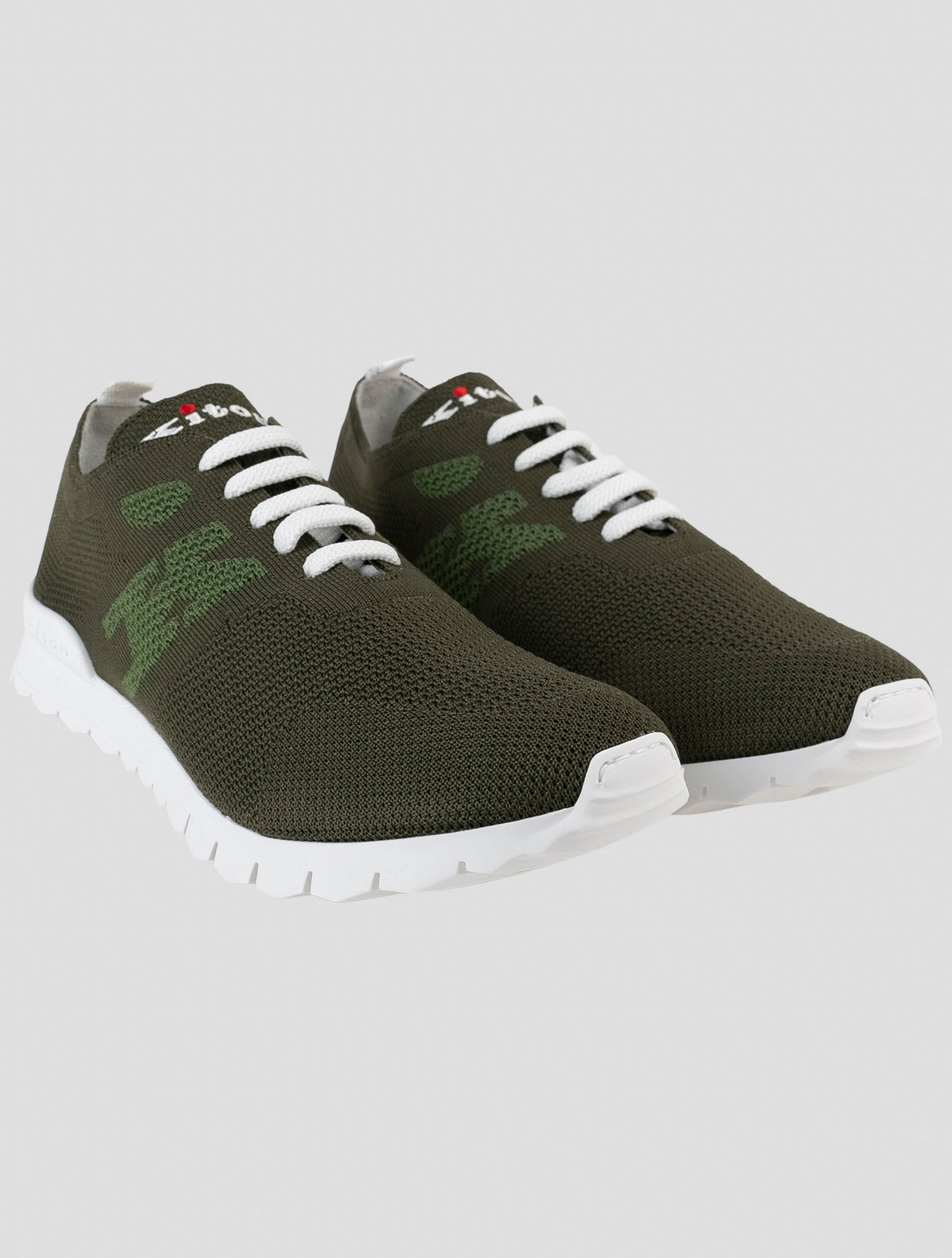 Kiton Green Cotton Ea Sneakers
