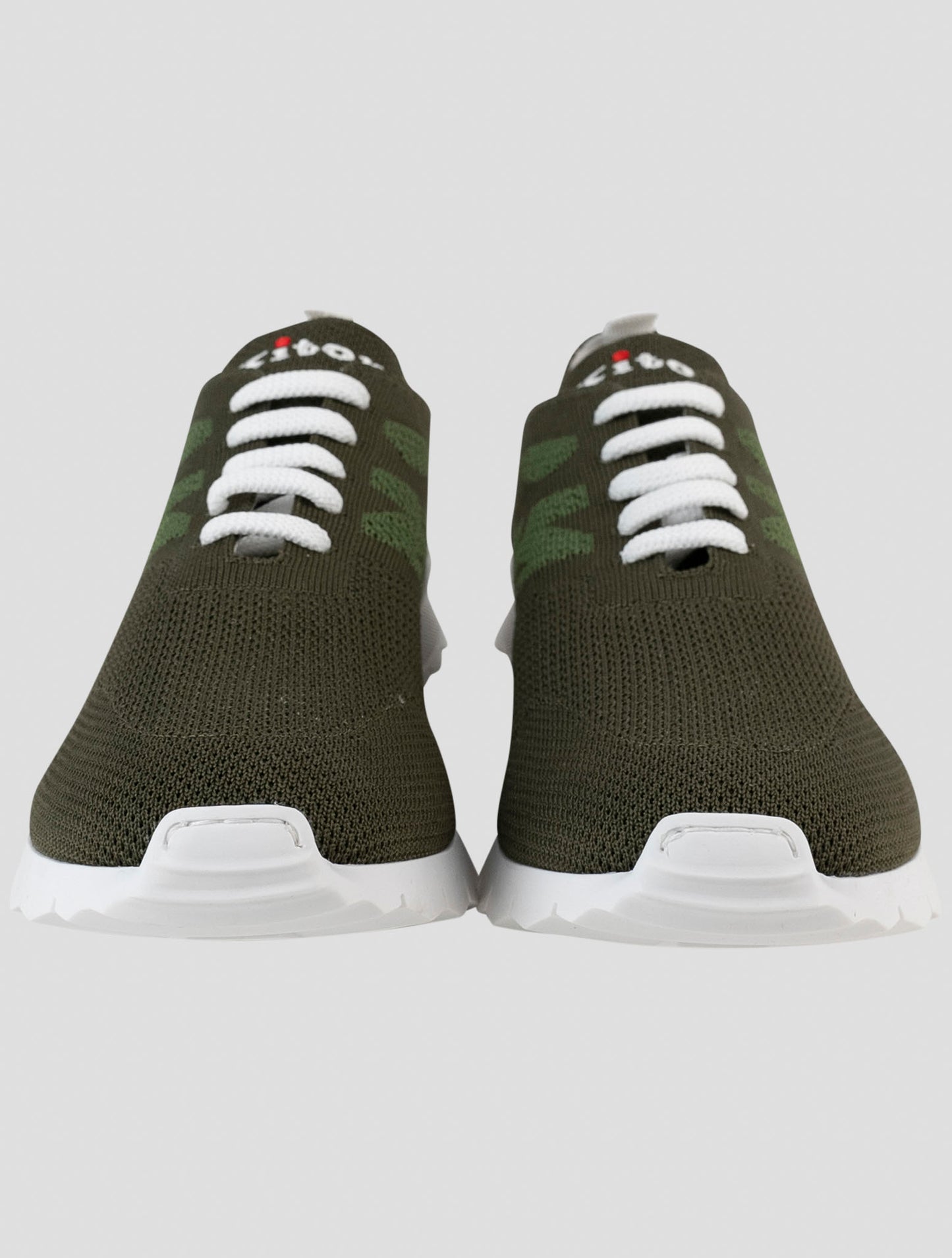 Kiton Green Cotton Ea Sneakers