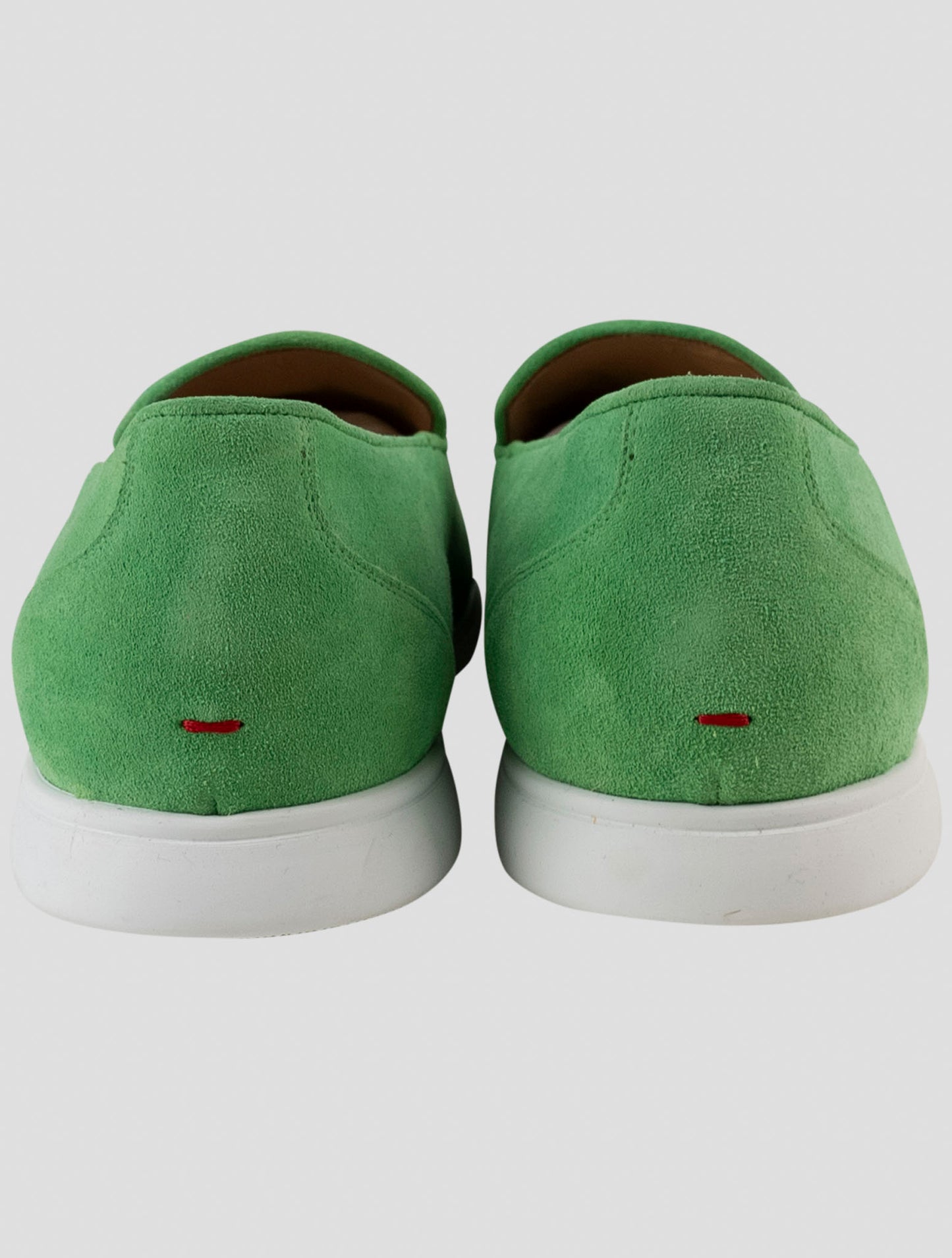 Kiton Green Leather Suede Loafers
