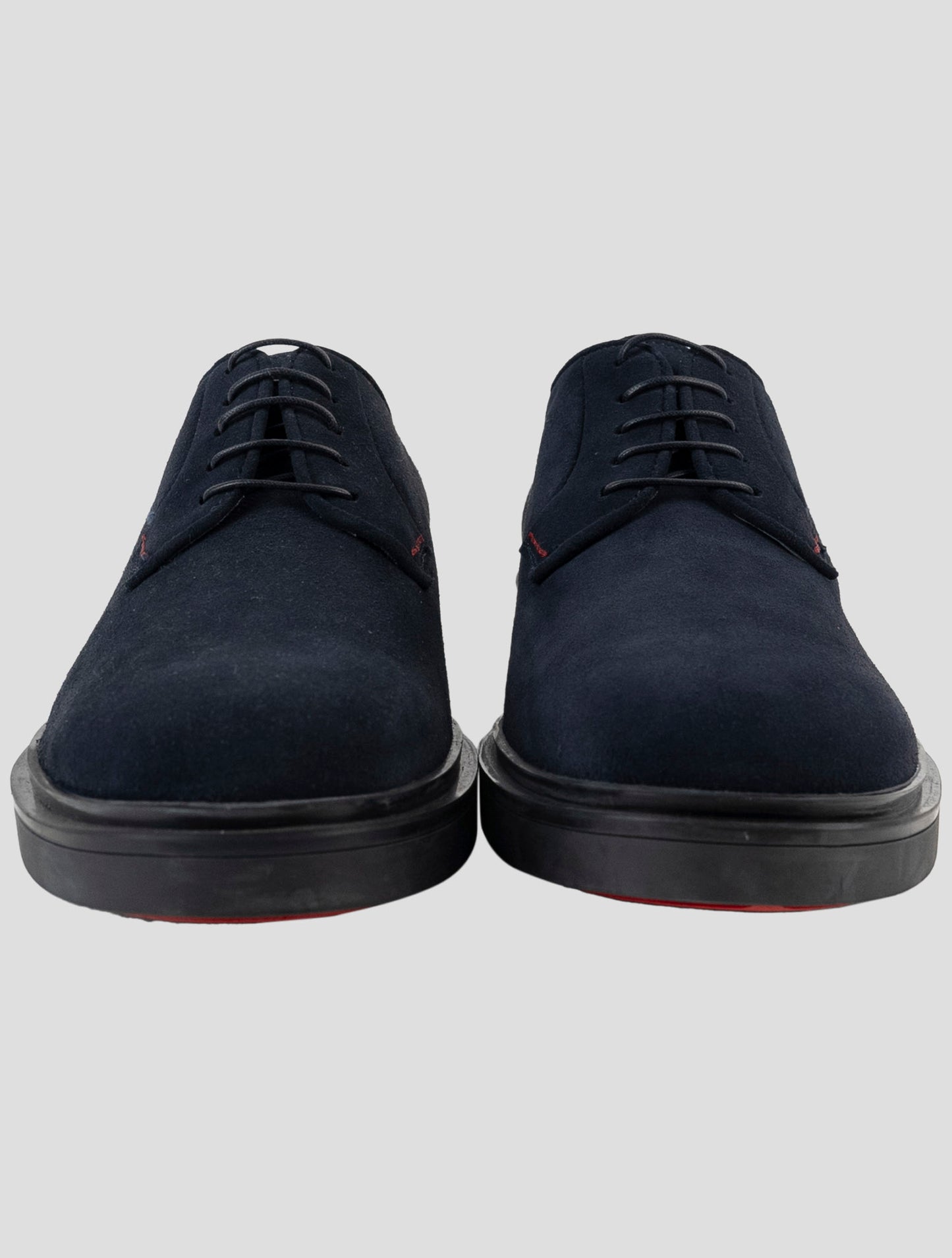 Kiton Blue Leather Suede Dress Shoes